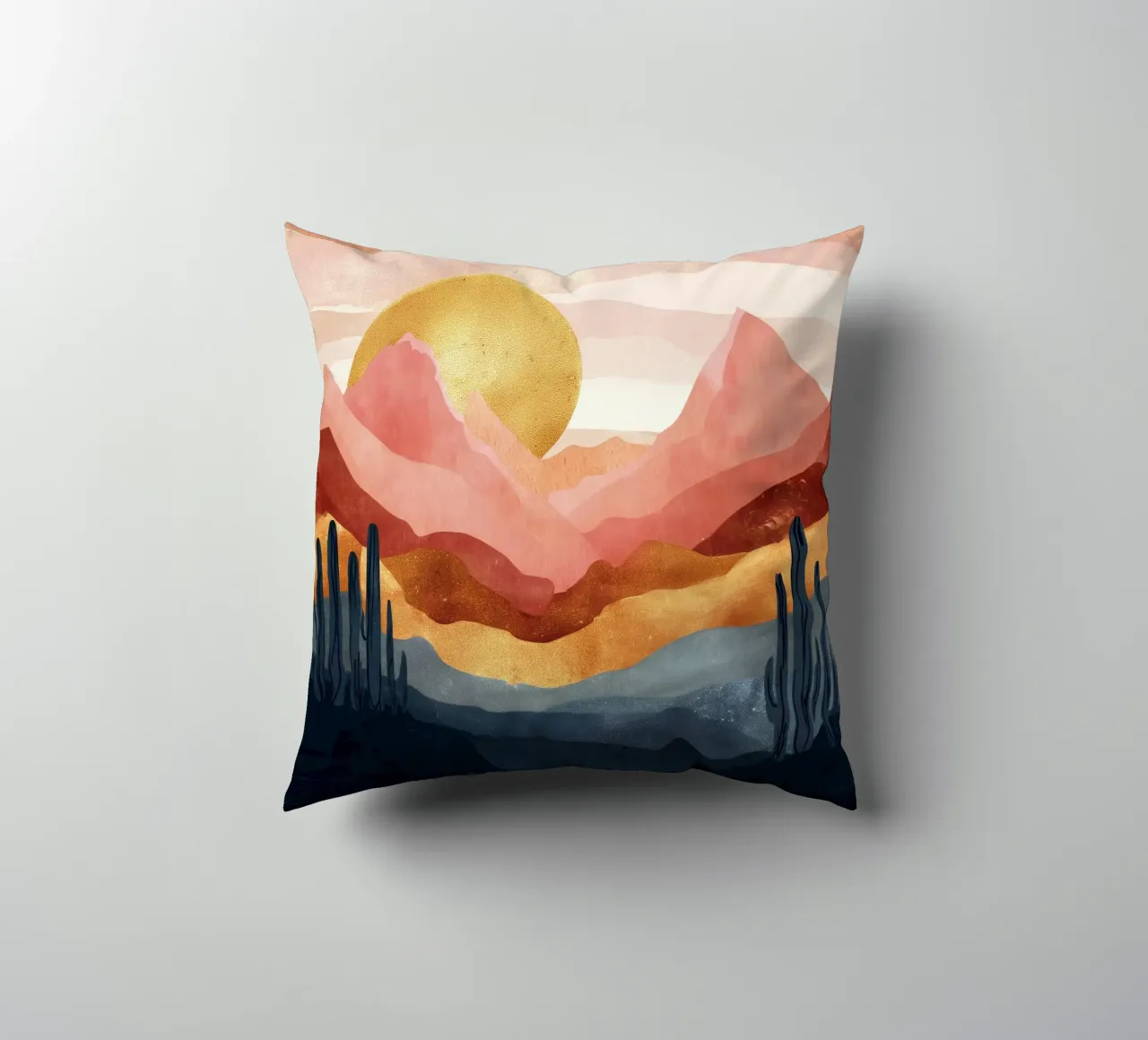 Blush Horizon - A Desert Dream in Warm Tones cuscino da Dune