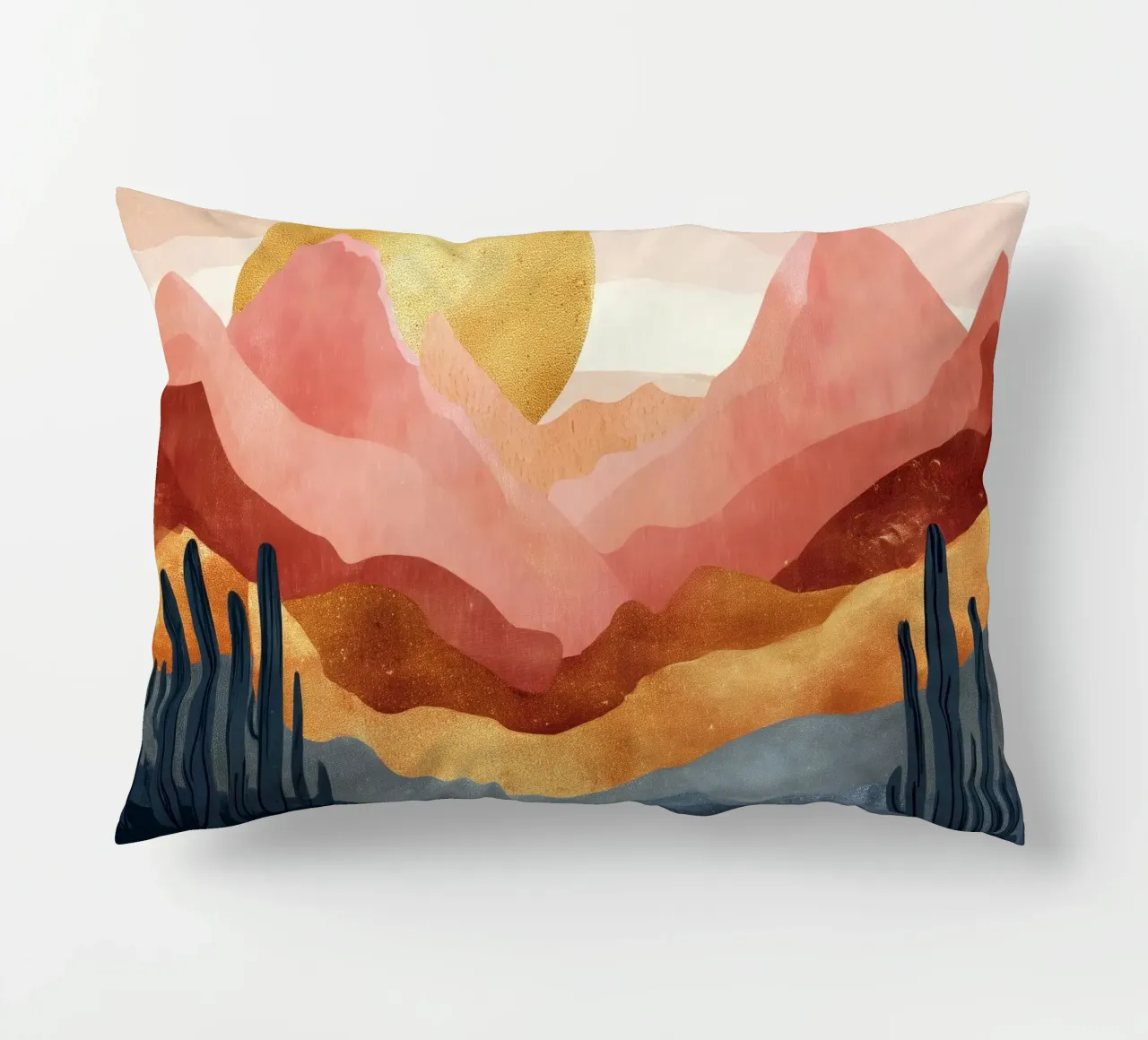 Blush Horizon - A Desert Dream in Warm Tones cuscino da Dune
