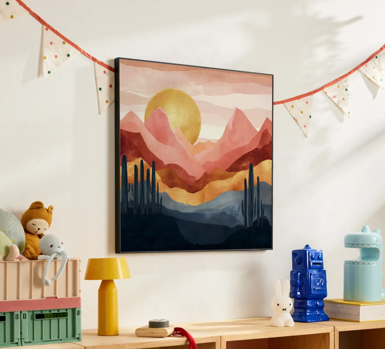 Blush Horizon - A Desert Dream in Warm Tones alluminio dibond da Dune