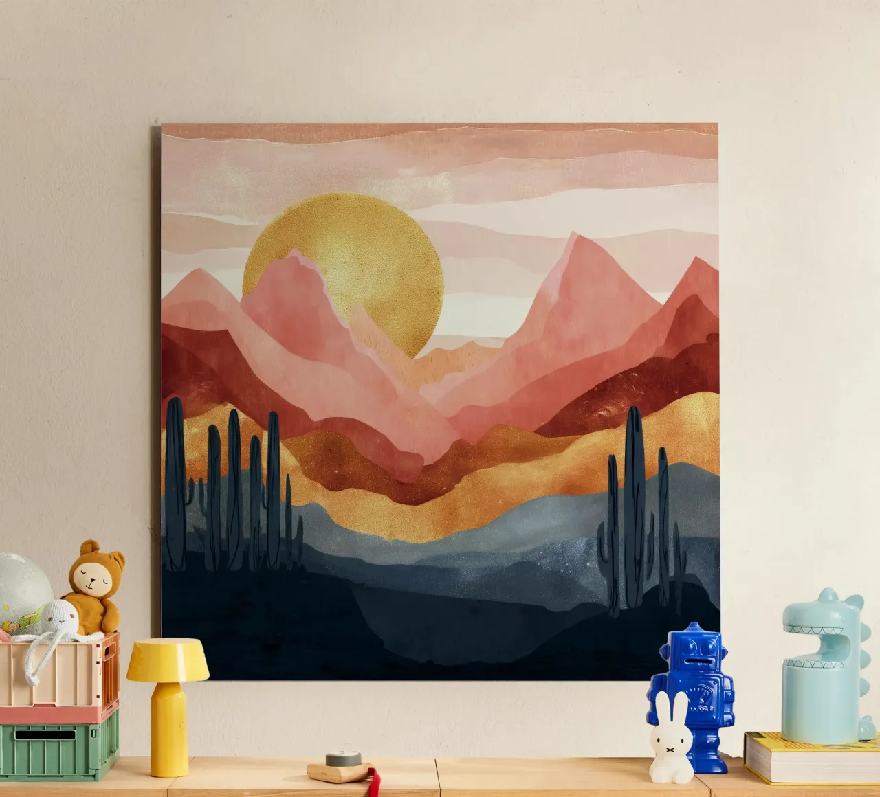 Blush Horizon - A Desert Dream in Warm Tones alluminio dibond da Dune