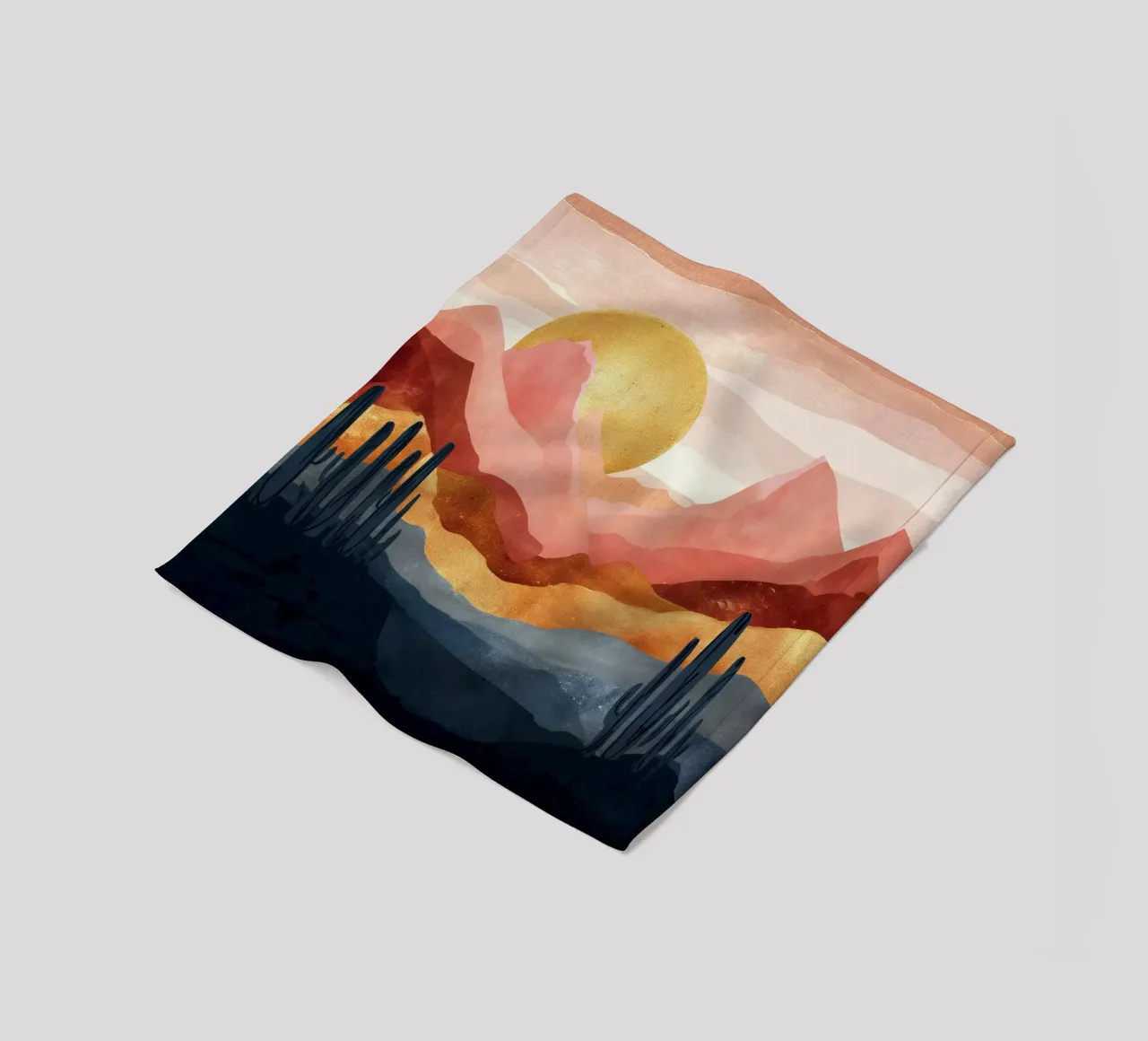 Blush Horizon - A Desert Dream in Warm Tones coperta in pile da Dune