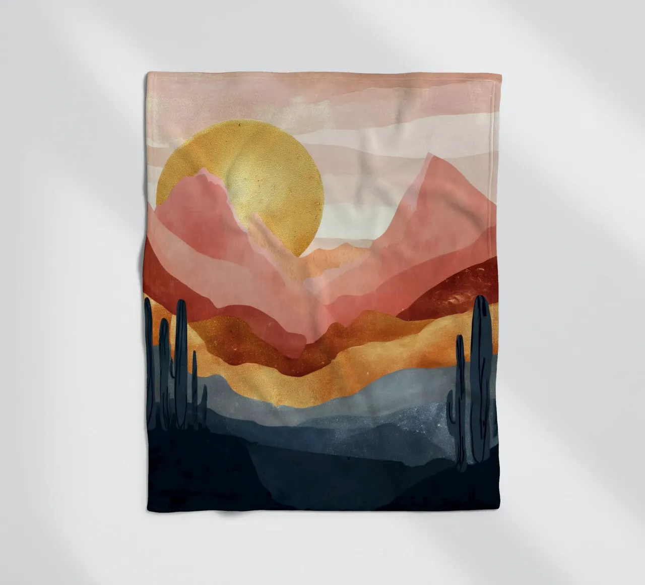 Blush Horizon - A Desert Dream in Warm Tones coperta in pile da Dune