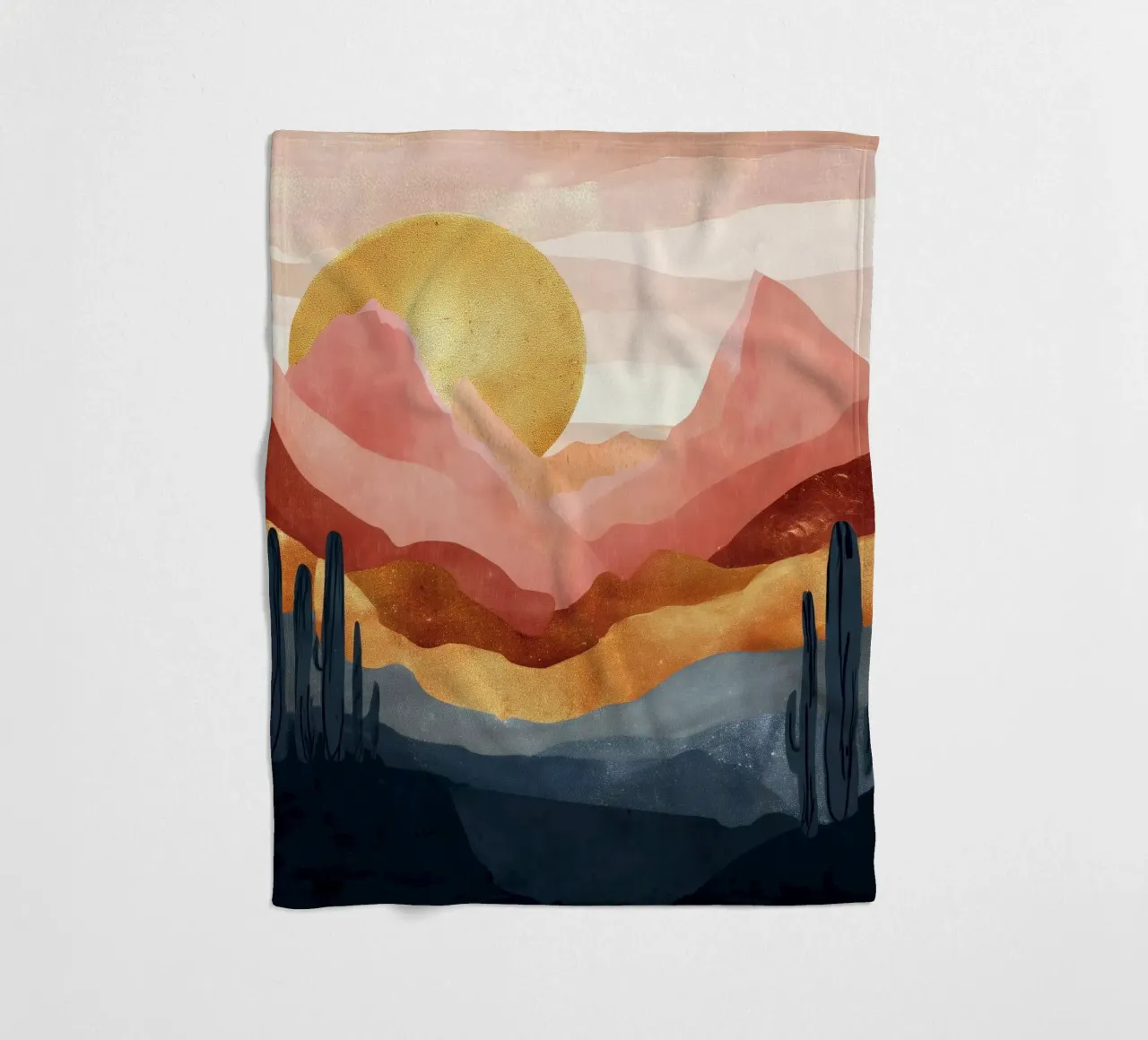Blush Horizon - A Desert Dream in Warm Tones coperta in pile da Dune