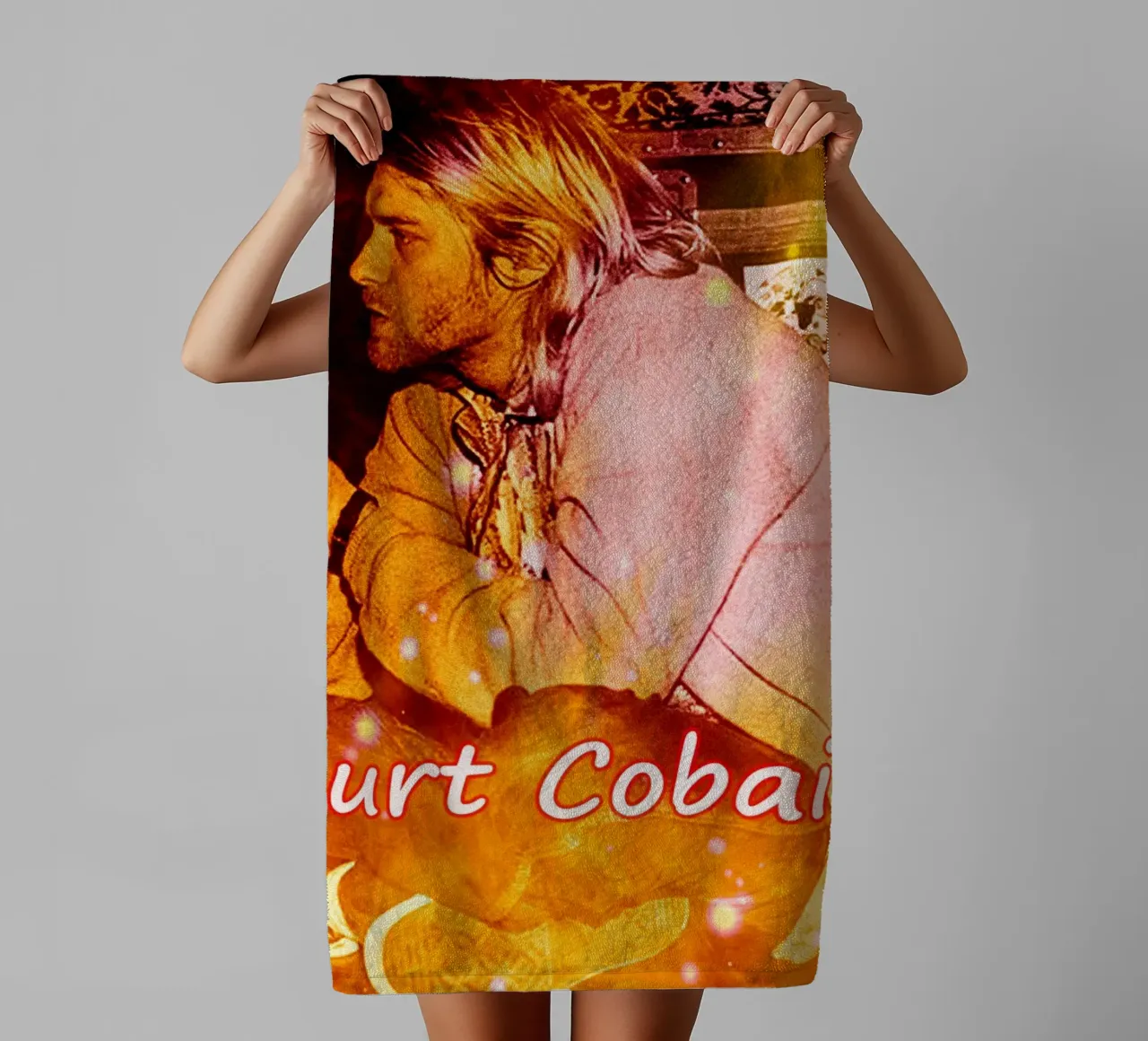 kurt cobain Fumo di scena asciugamano da bagno da Abasa Inaraya