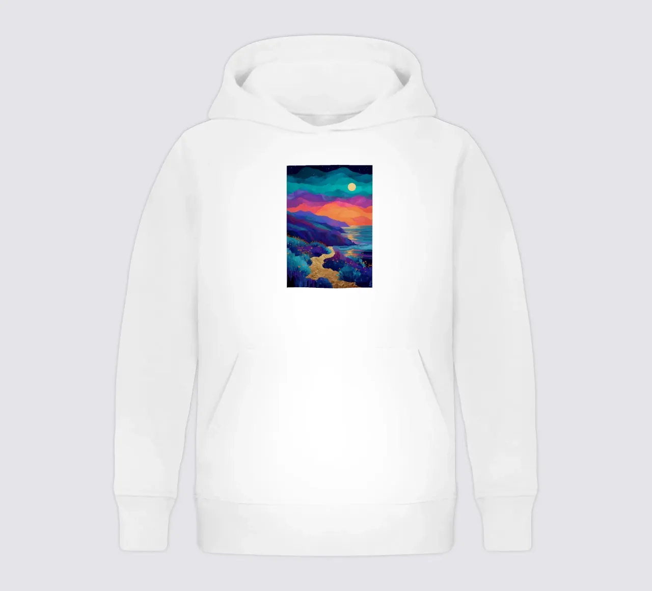 Lunar Bloom - A Dreamscape of Light and Color felpa bambino con cappuccio da Dune