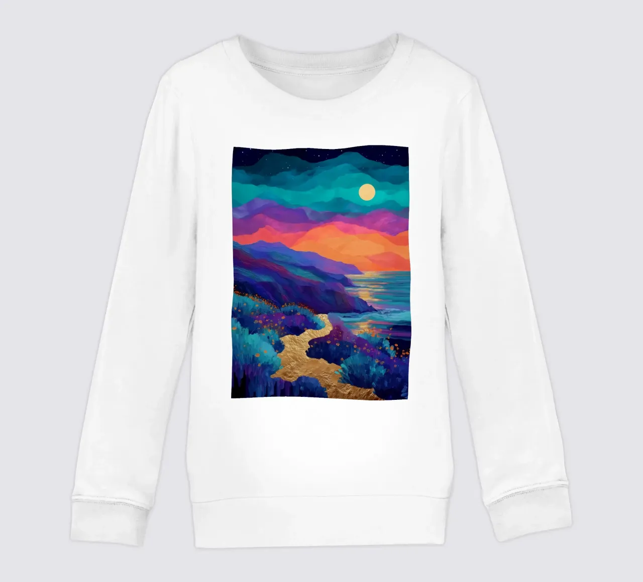 Lunar Bloom - A Dreamscape of Light and Color felpa bambino da Dune