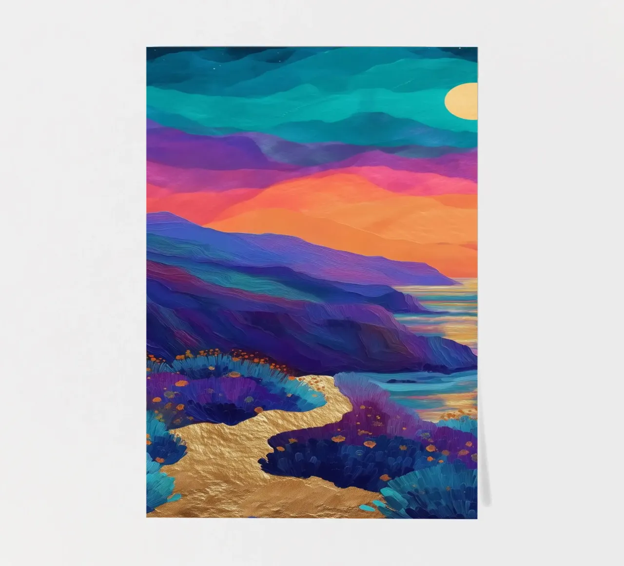 Lunar Bloom - A Dreamscape of Light and Color foglio adesivo da Dune