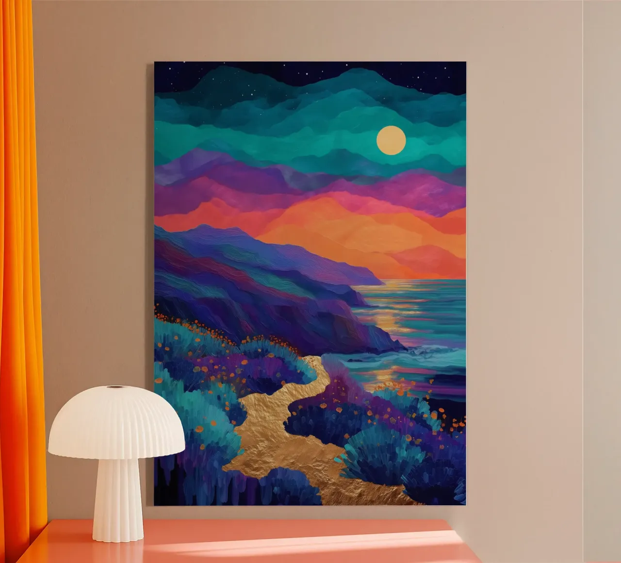 Lunar Bloom - A Dreamscape of Light and Color plexiglass da Dune