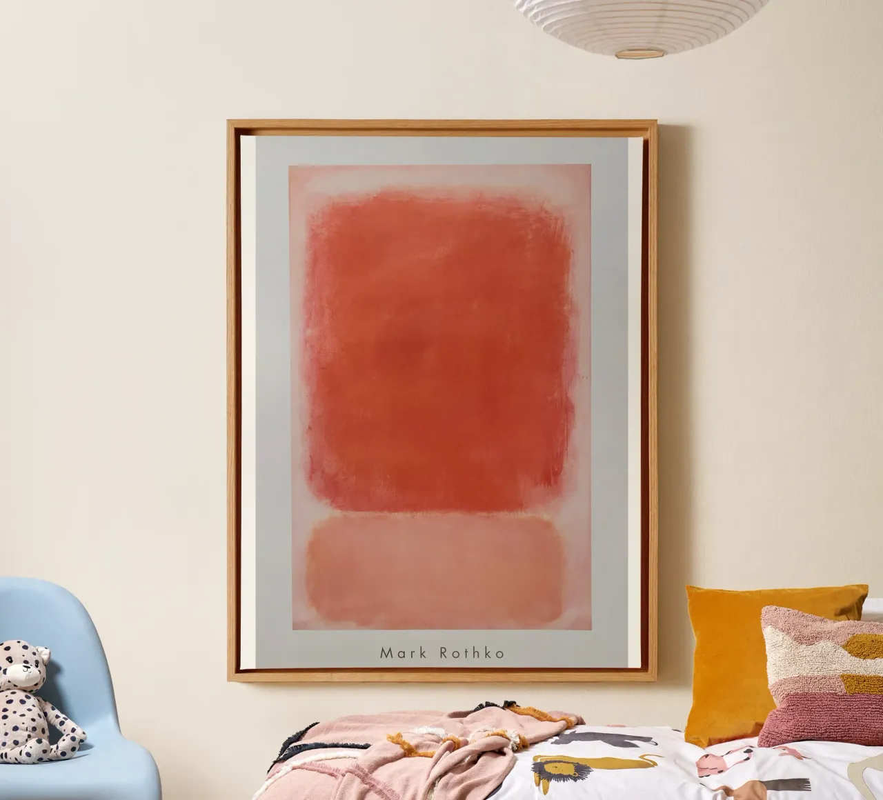 Mark Rothko Stampa d'arte Rosso e rosa su rosa, 1953 tela con Cornice a cassetta da Spencer Farrell2