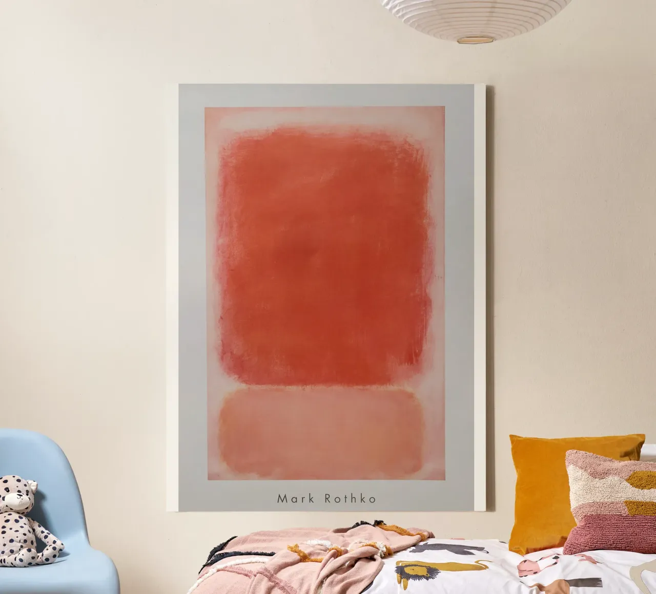Mark Rothko Stampa d'arte Rosso e rosa su rosa, 1953 tela con Cornice a cassetta da Spencer Farrell2