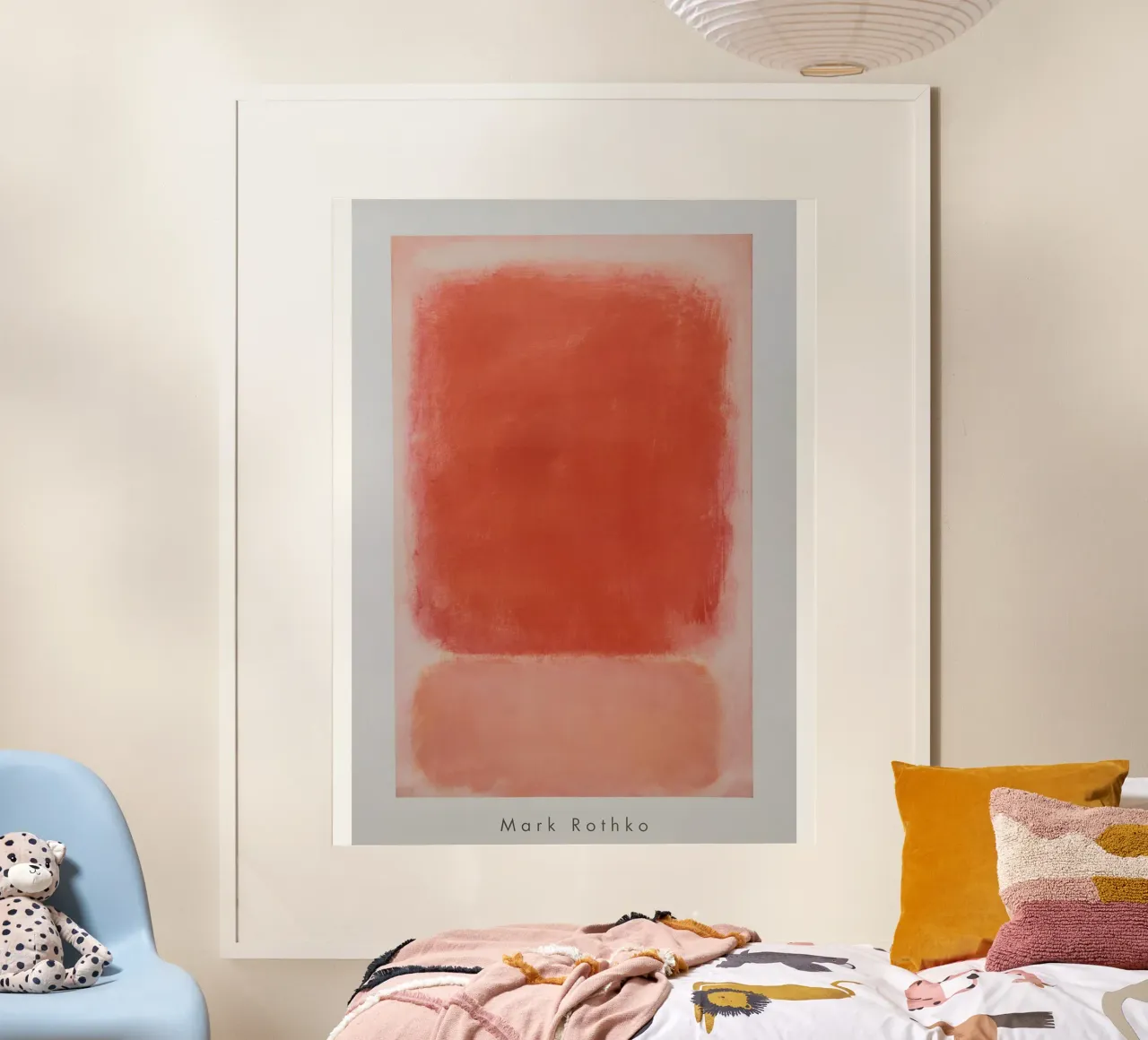 Mark Rothko Stampa d'arte Rosso e rosa su rosa, 1953 poster con telaio in legno da Spencer Farrell2