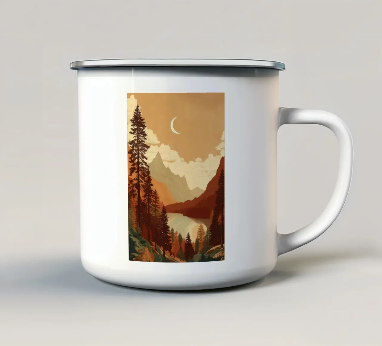 Moonrise Over Pine Valley - An Autumn Stillness tazza in smalto da Dune