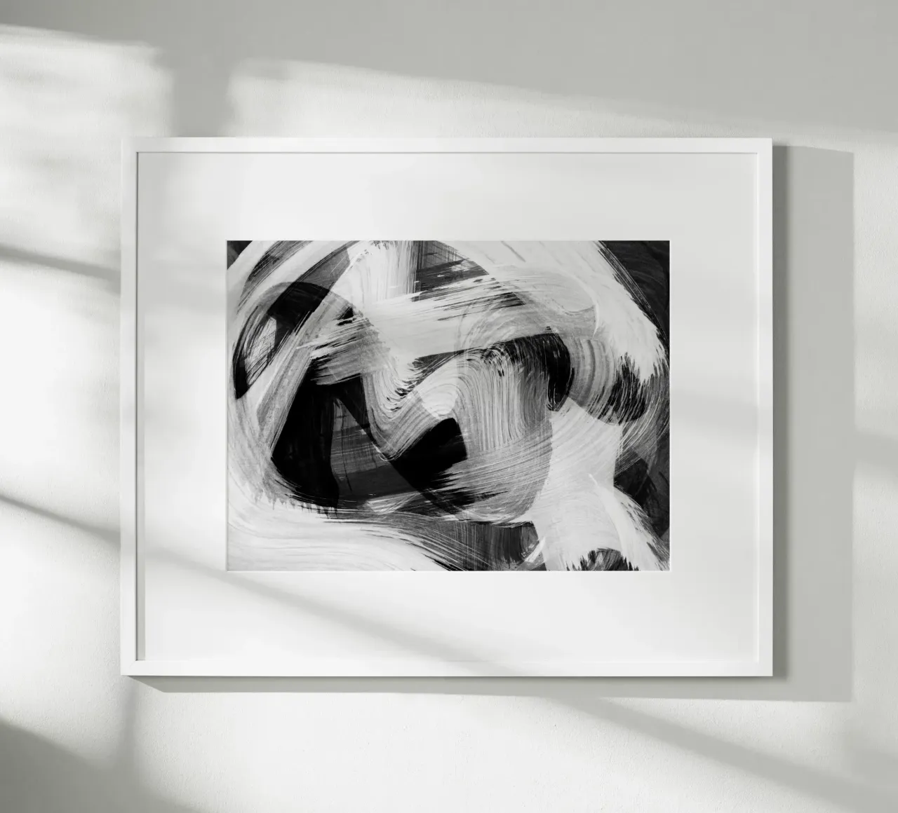 Strokes 28 | Black & White Expressionism poster con telaio in alluminio da sabidussi