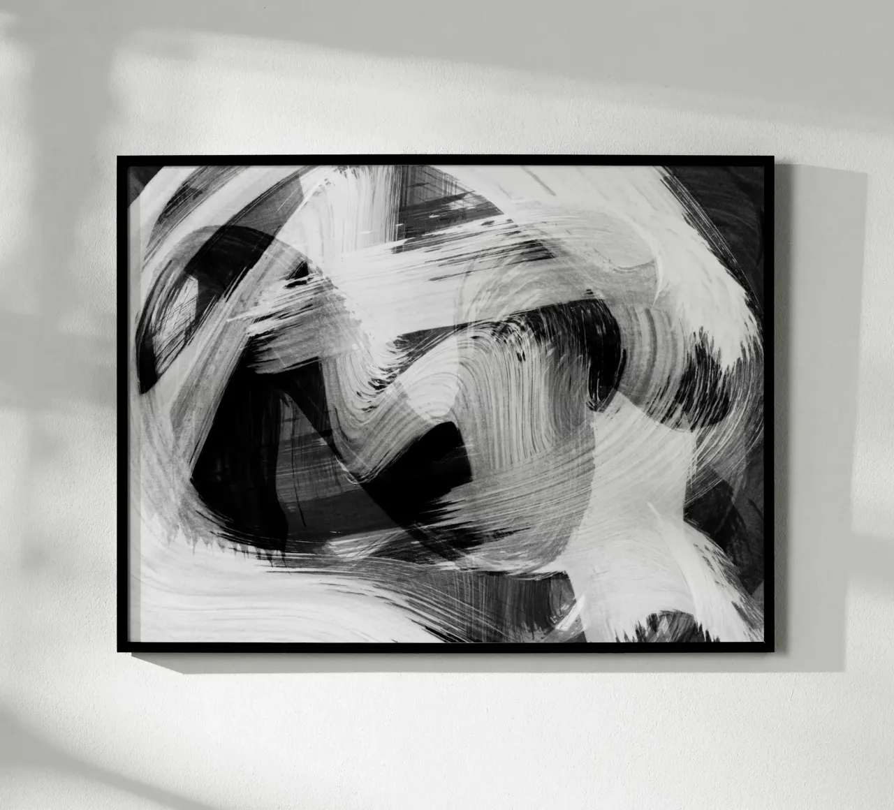 Strokes 28 | Black & White Expressionism poster con telaio in alluminio da sabidussi