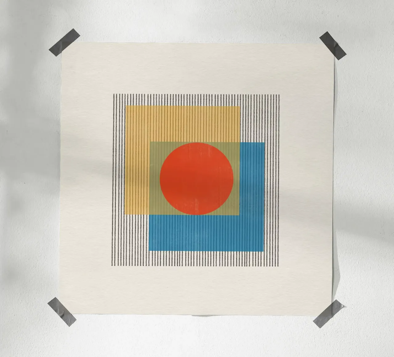 Oggetto moderno di metà secolo n. 3. poster con telaio in alluminio da The Miuus Studio