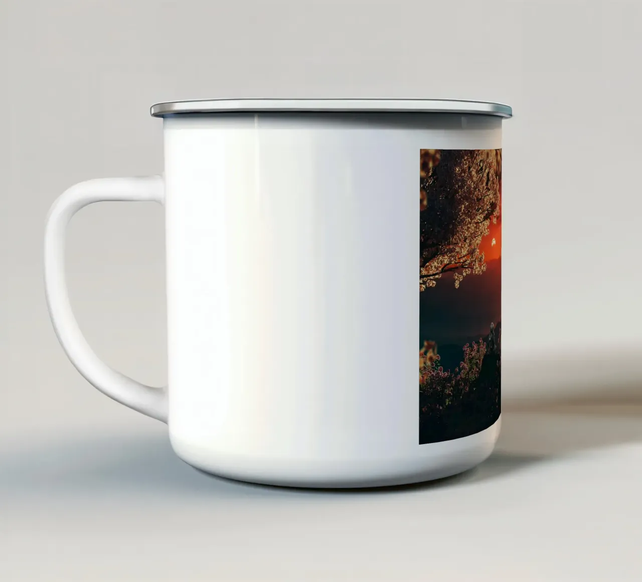 Sunset Nature tazza in smalto da Musadad Shop