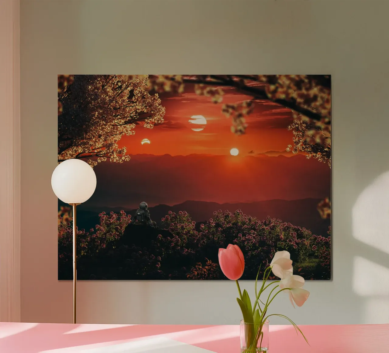 Sunset Nature poster con telaio in plastica da Musadad Shop