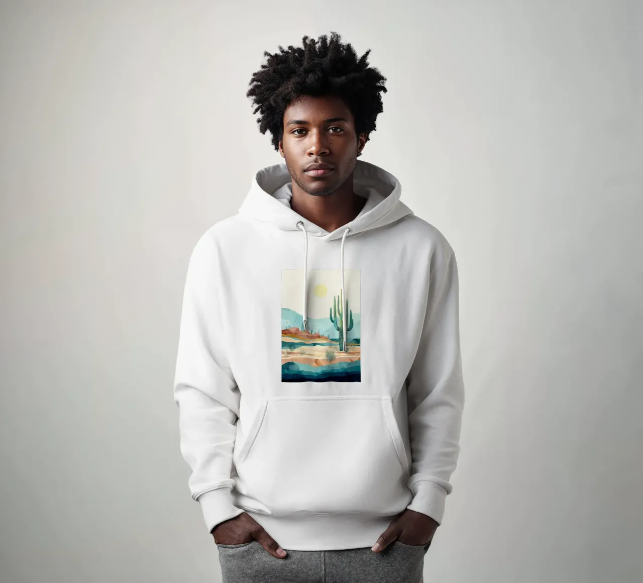 Golden Horizon - A Desert in Bloom and Color felpa con cappuccio da Dune