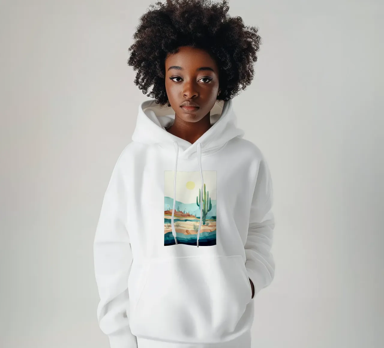 Golden Horizon - A Desert in Bloom and Color felpa con cappuccio da Dune