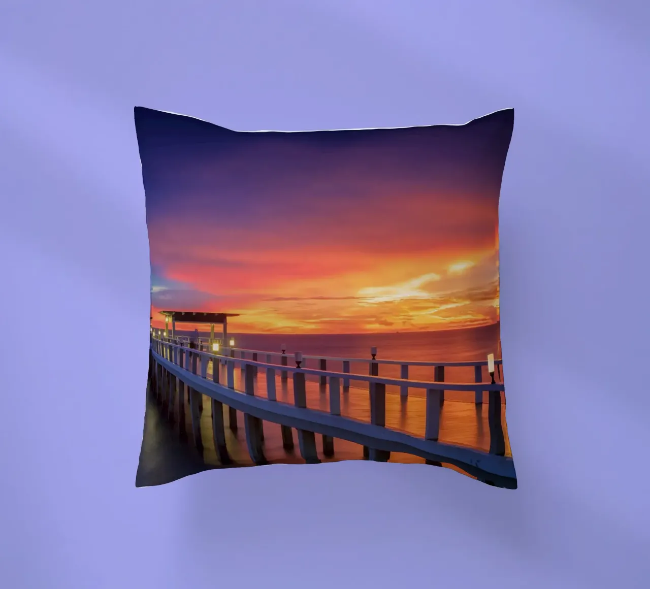Sunset in beach cuscino da Musadad Shop