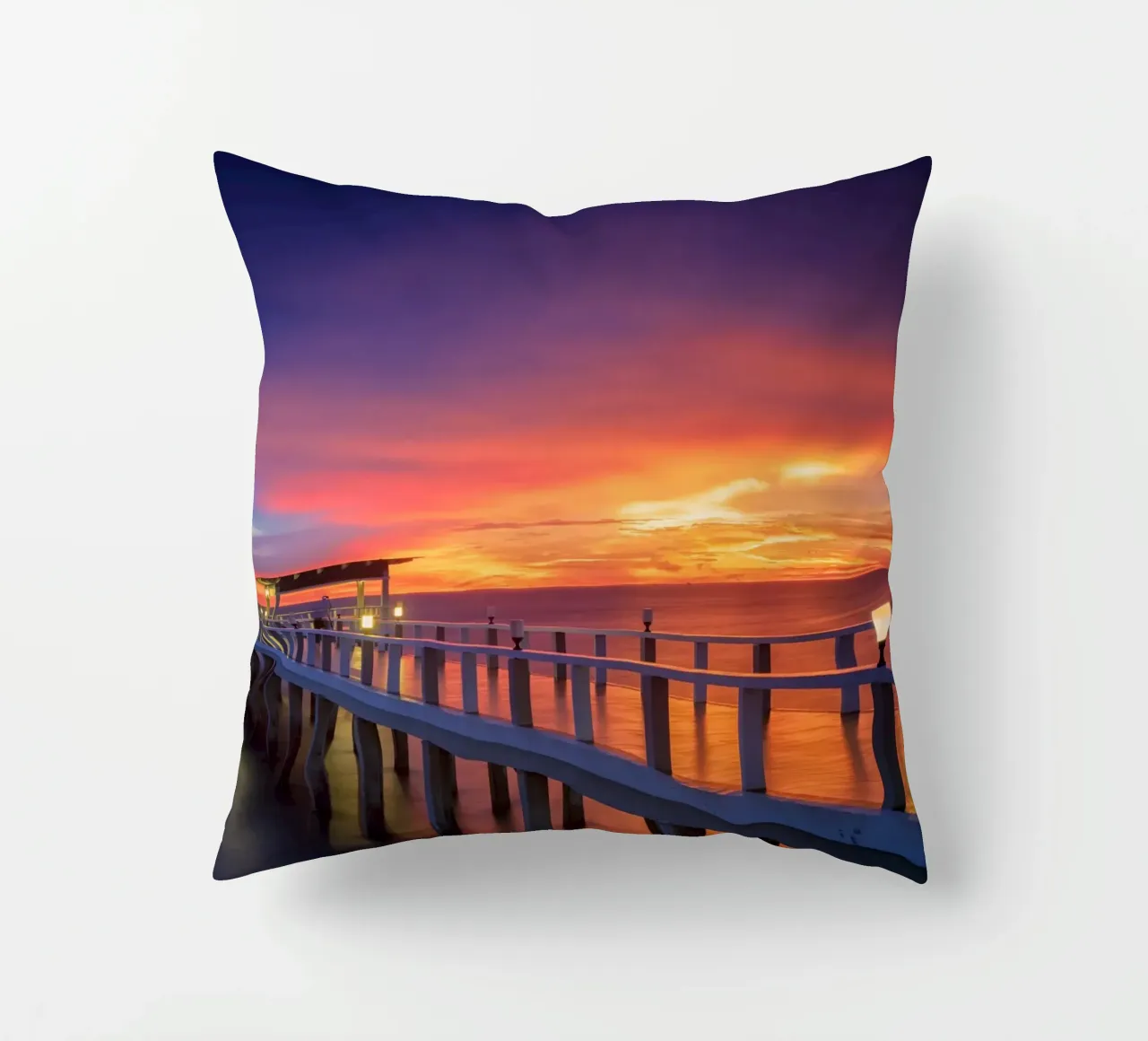 Sunset in beach cuscino da Musadad Shop