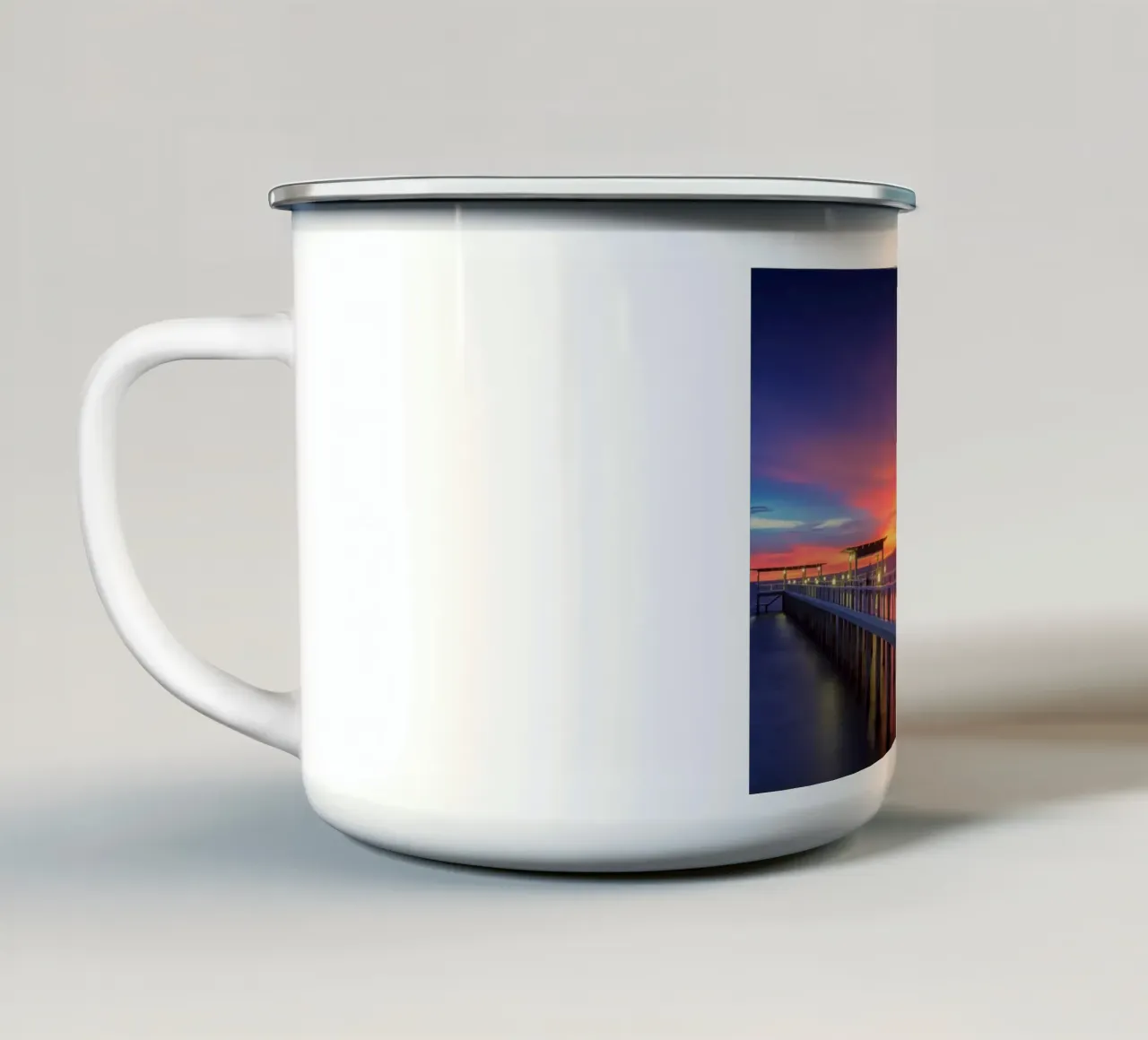 Sunset in beach tazza in smalto da Musadad Shop