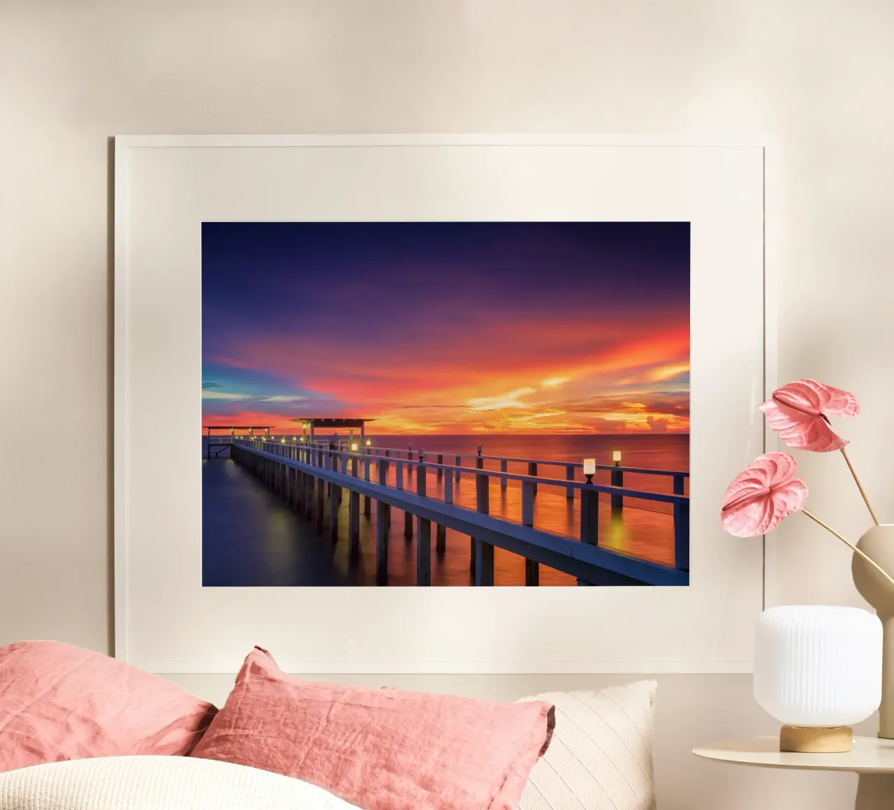 Sunset in beach poster da Musadad Shop