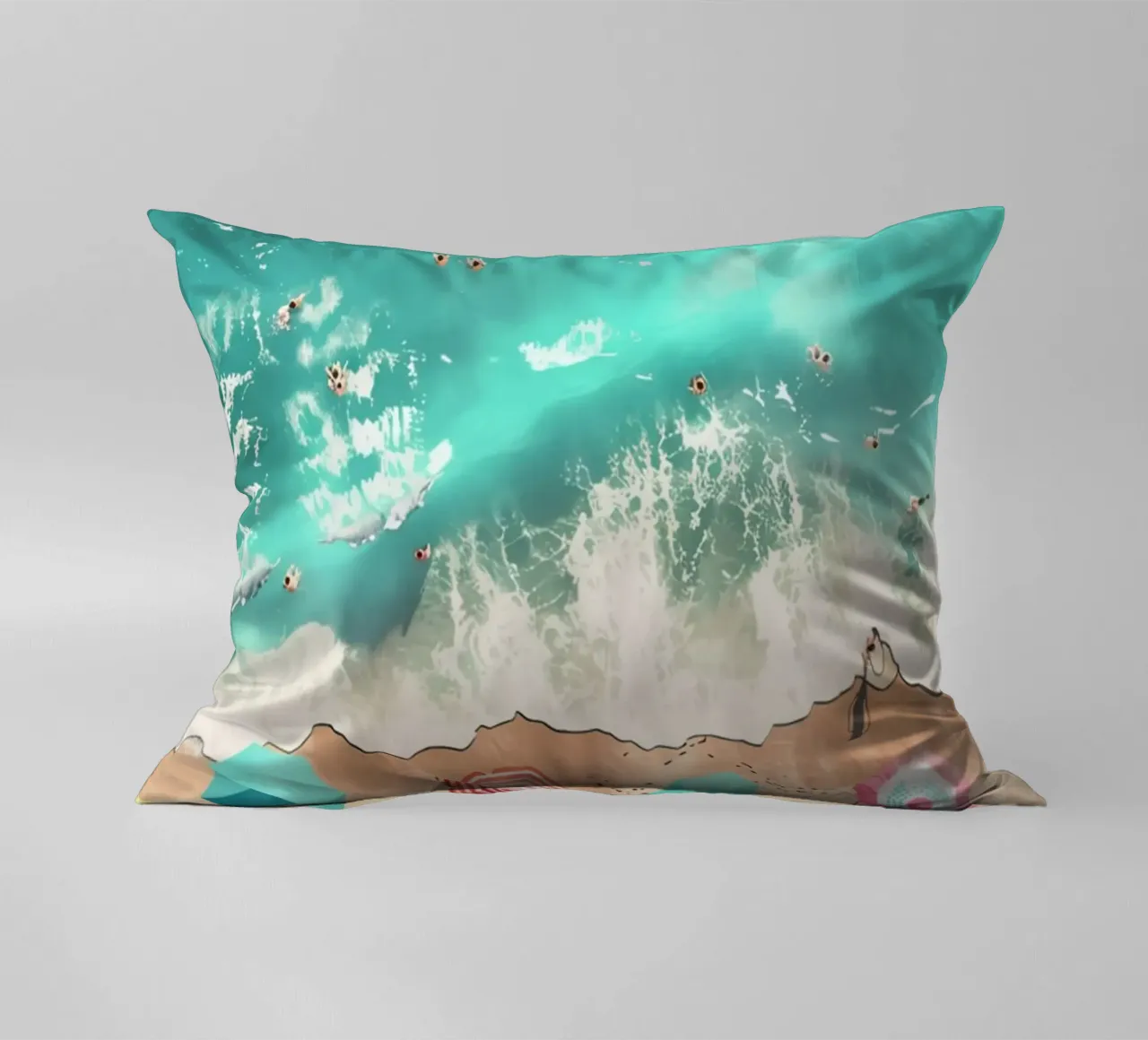 illustrazione della spiaggia cuscino da grime shop