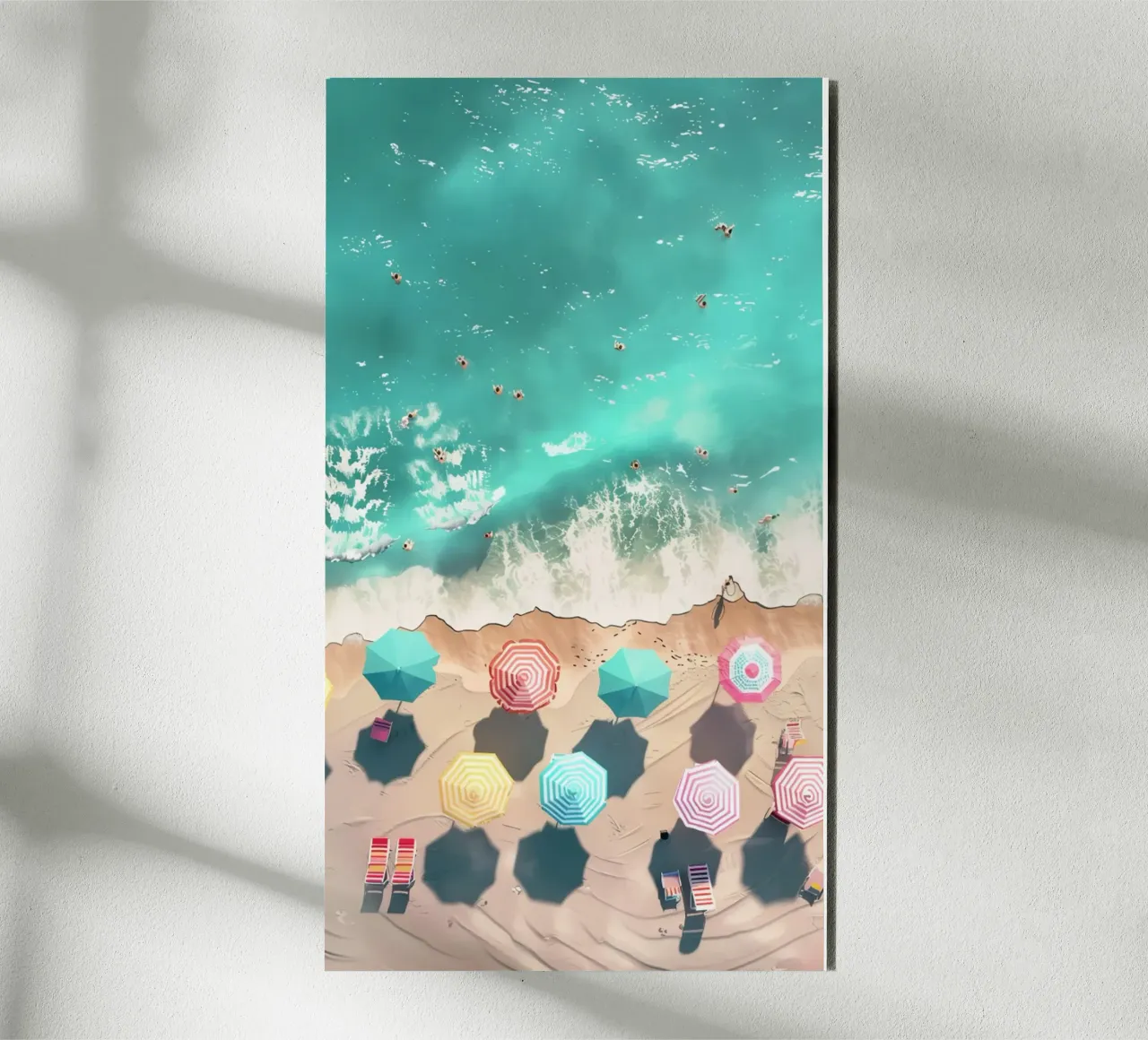 illustrazione della spiaggia alluminio dibond da grime shop