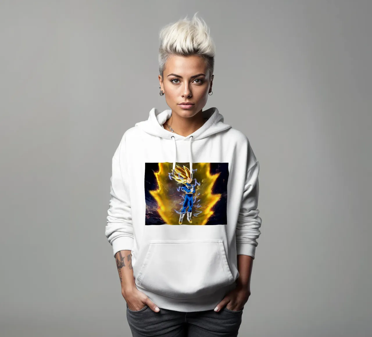 Vegeta super saiyan felpa con cappuccio da Musadad Shop