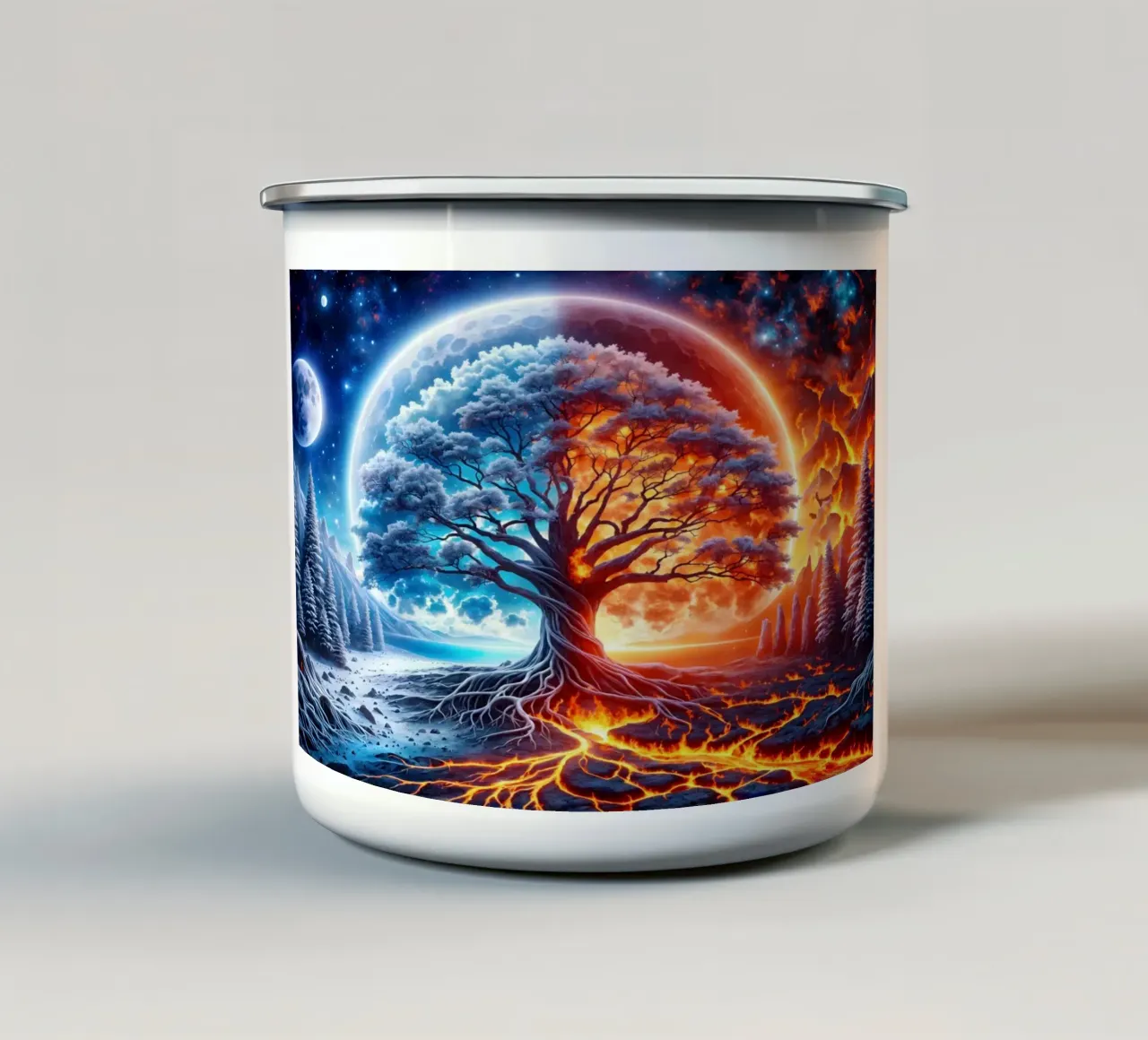 Albero a due colori tazza in smalto da Musadad Shop