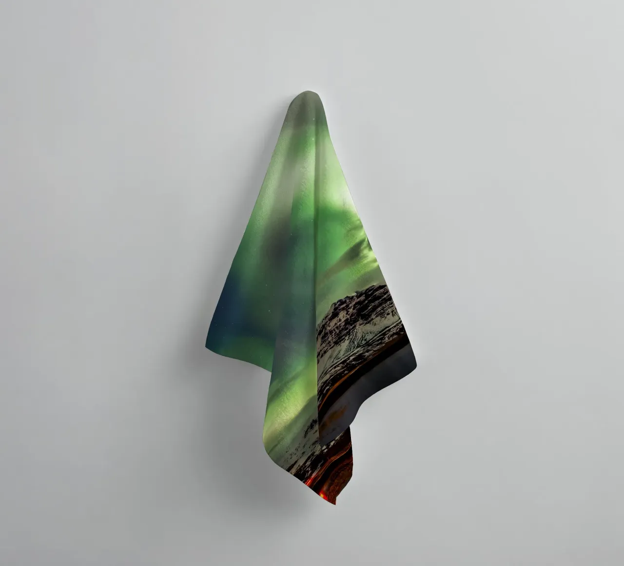 Mountain and green sky towel by Musadad Shop