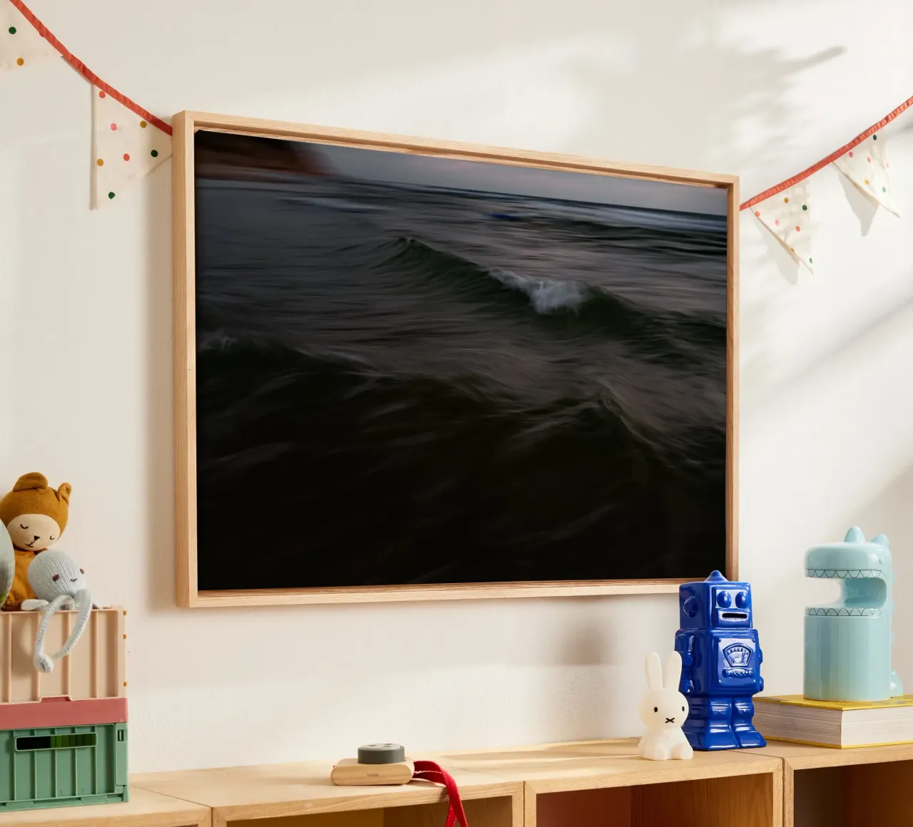 The Uniqueness of Waves XLVII canvas with Floater frame by Tal Paz-Fridman