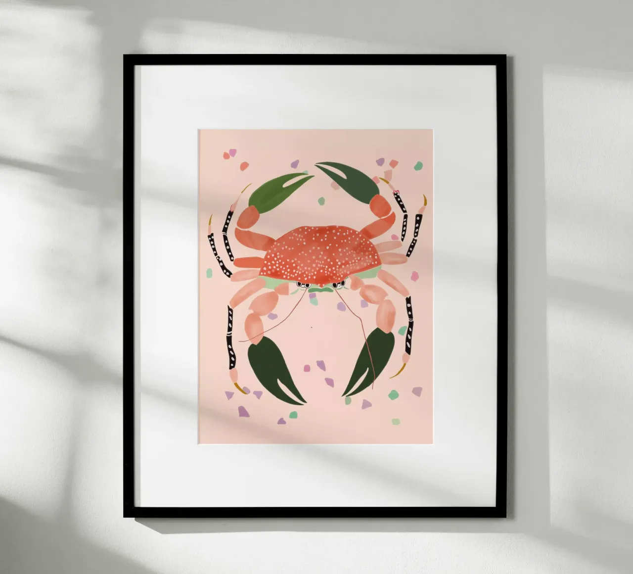 Festa del granchio poster con telaio in plastica da ArtsySesta