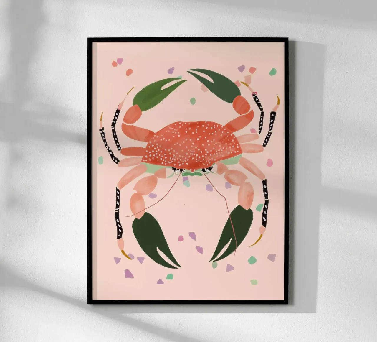 Festa del granchio poster con telaio in plastica da ArtsySesta