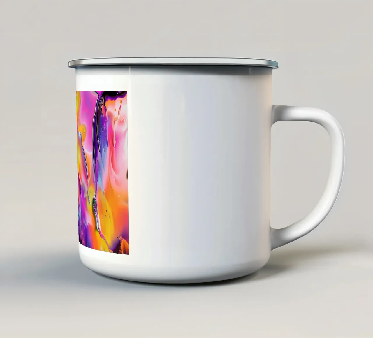 Colorful painting art enamel mug by Musadad Shop