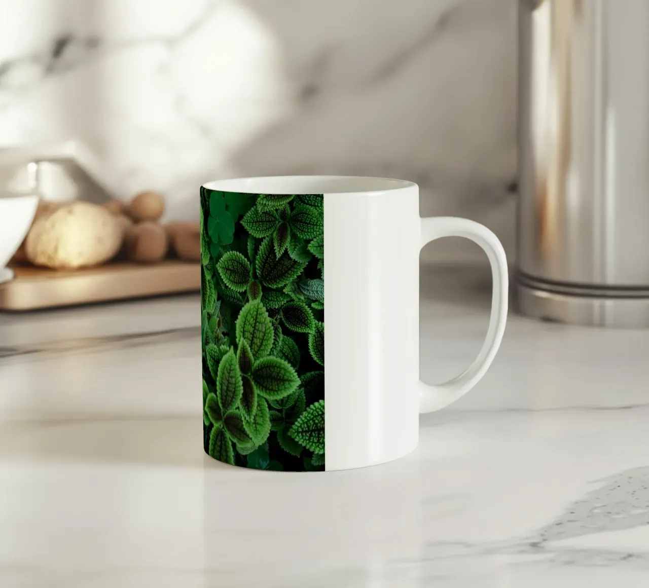 Green nature wallpaper ceramic mug by Musadad Shop