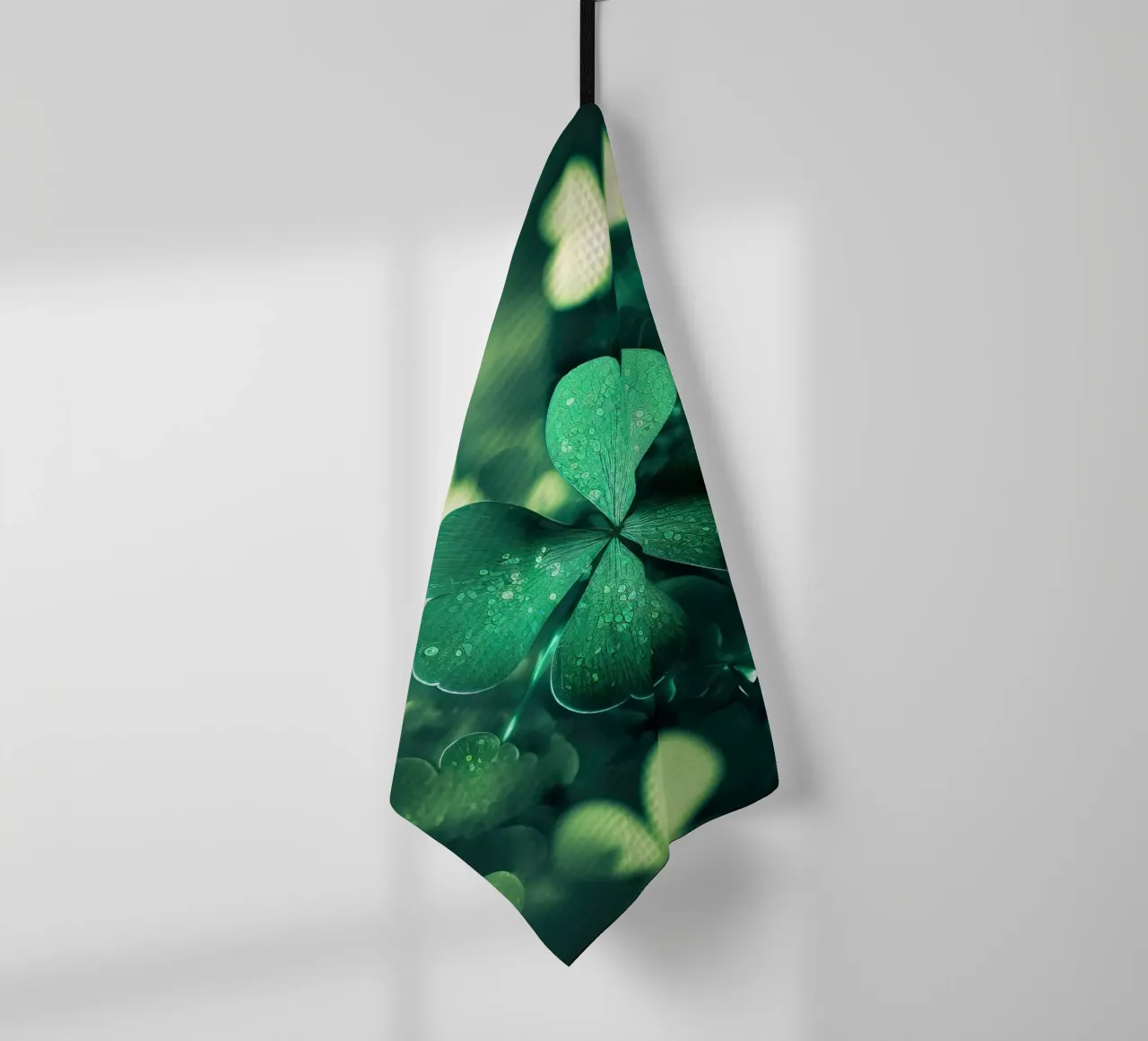 Green leaves nature wallpaper tea towel by Musadad Shop