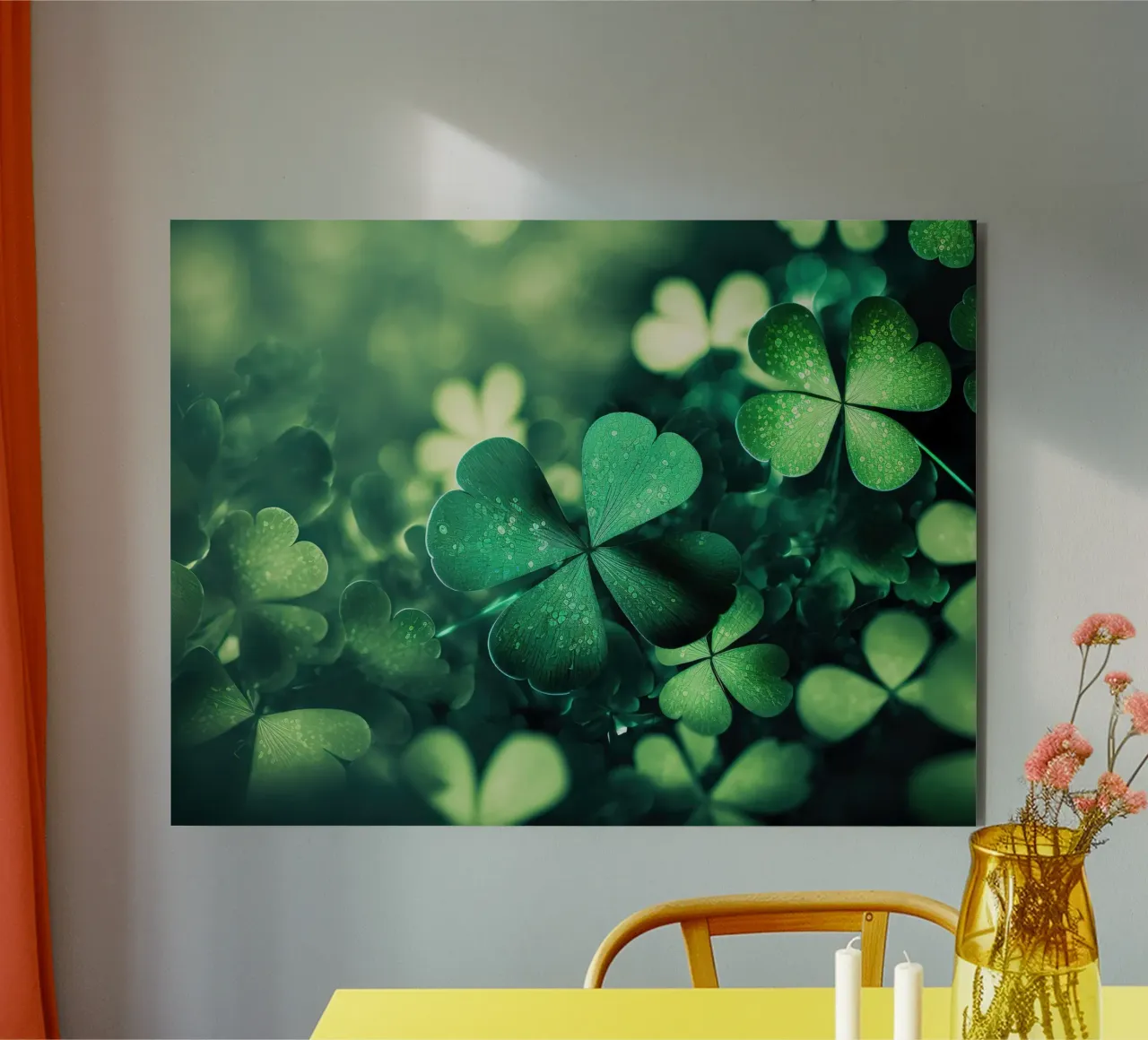 Green leaves nature wallpaper alu-dibond by Musadad Shop