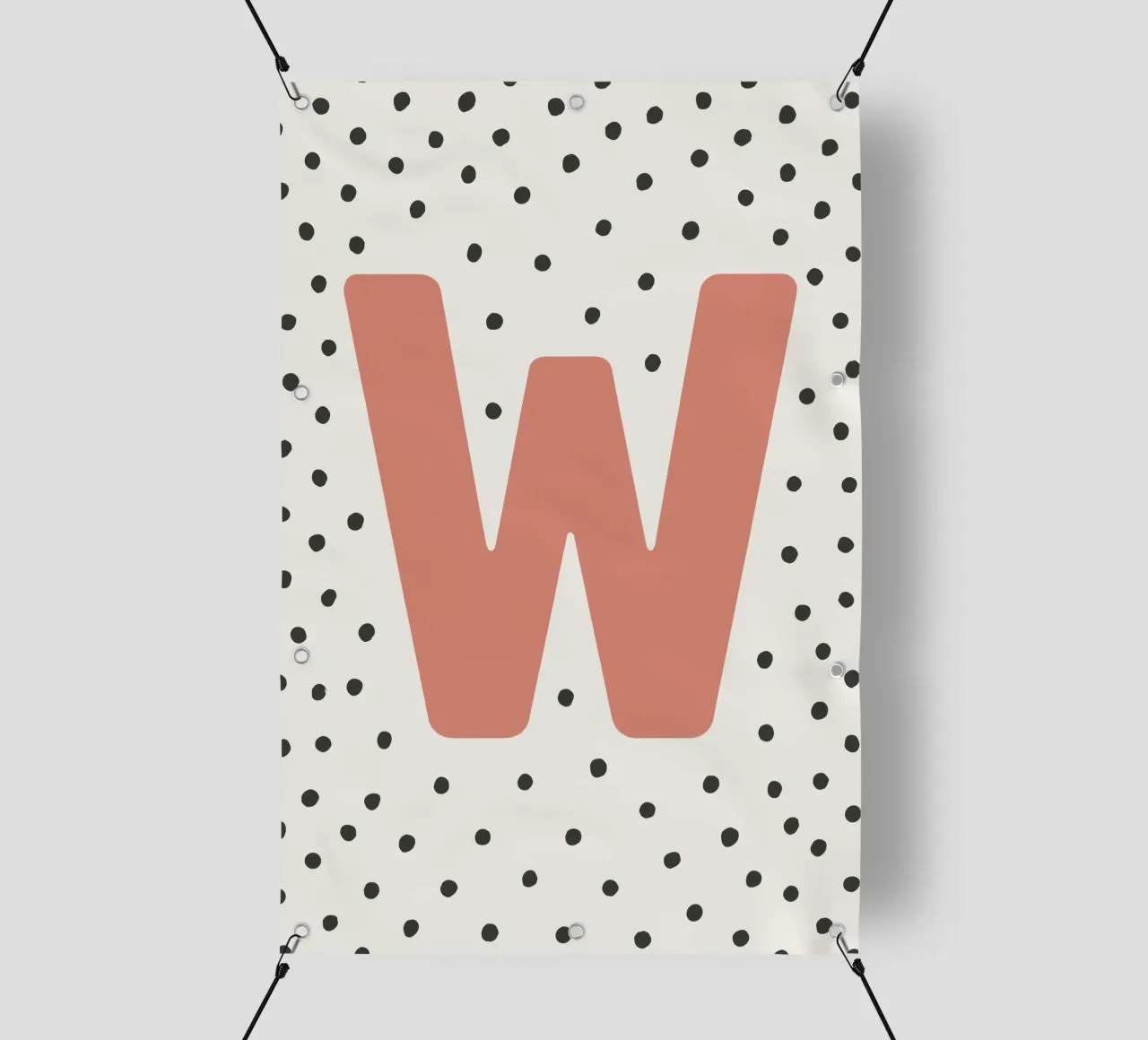 Initial W on dot pattern - Scandinavian style pvc cover by KidzStudio