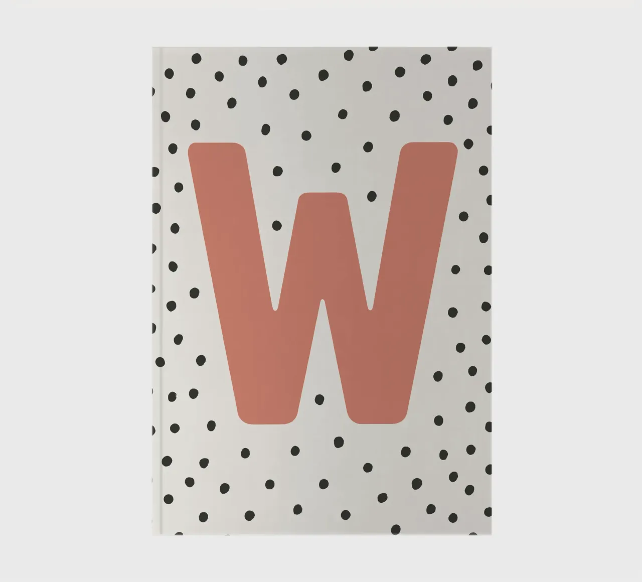 Initial W on dot pattern - Scandinavian style notebook by KidzStudio
