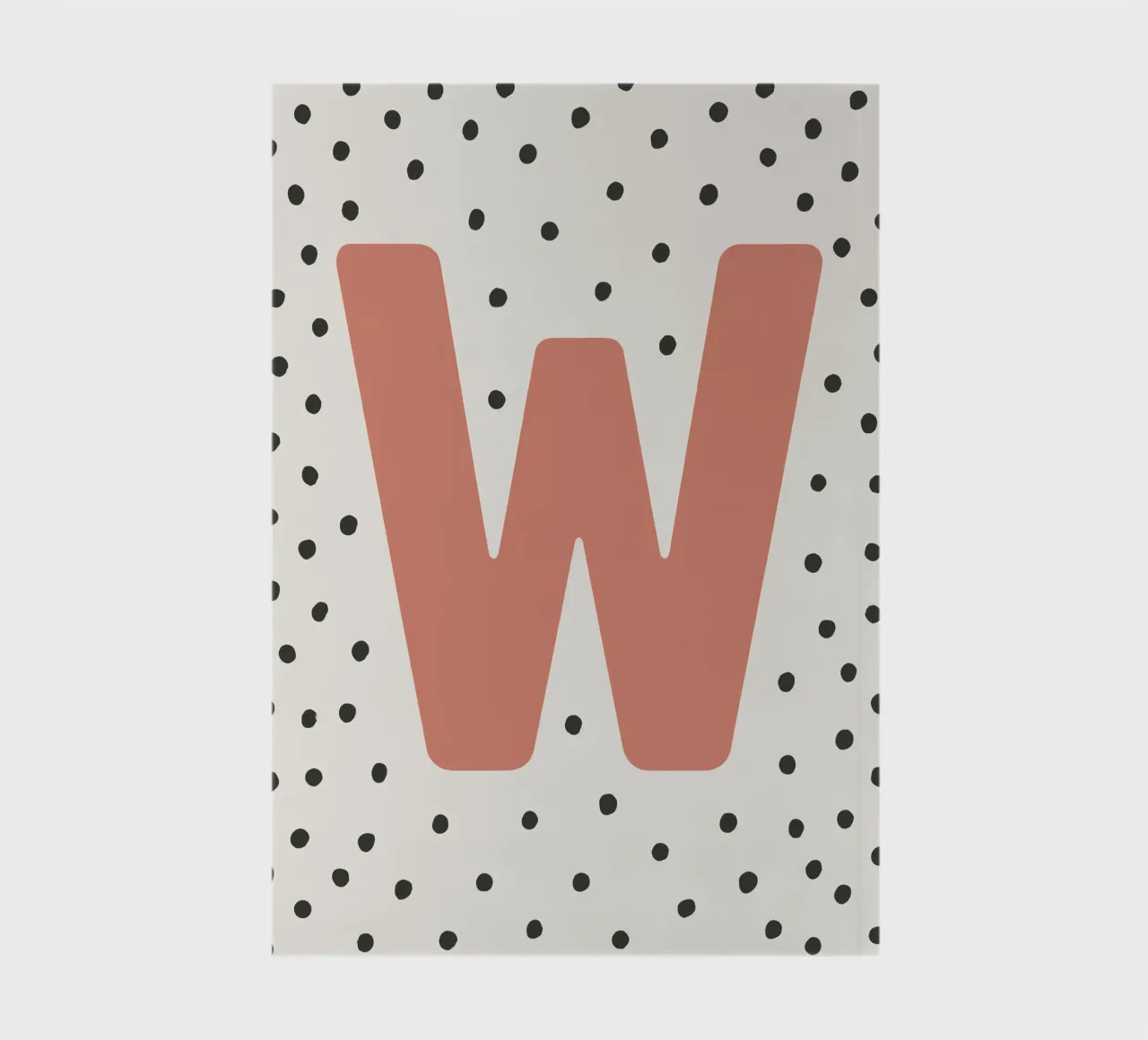 Initial W on dot pattern - Scandinavian style notebook by KidzStudio