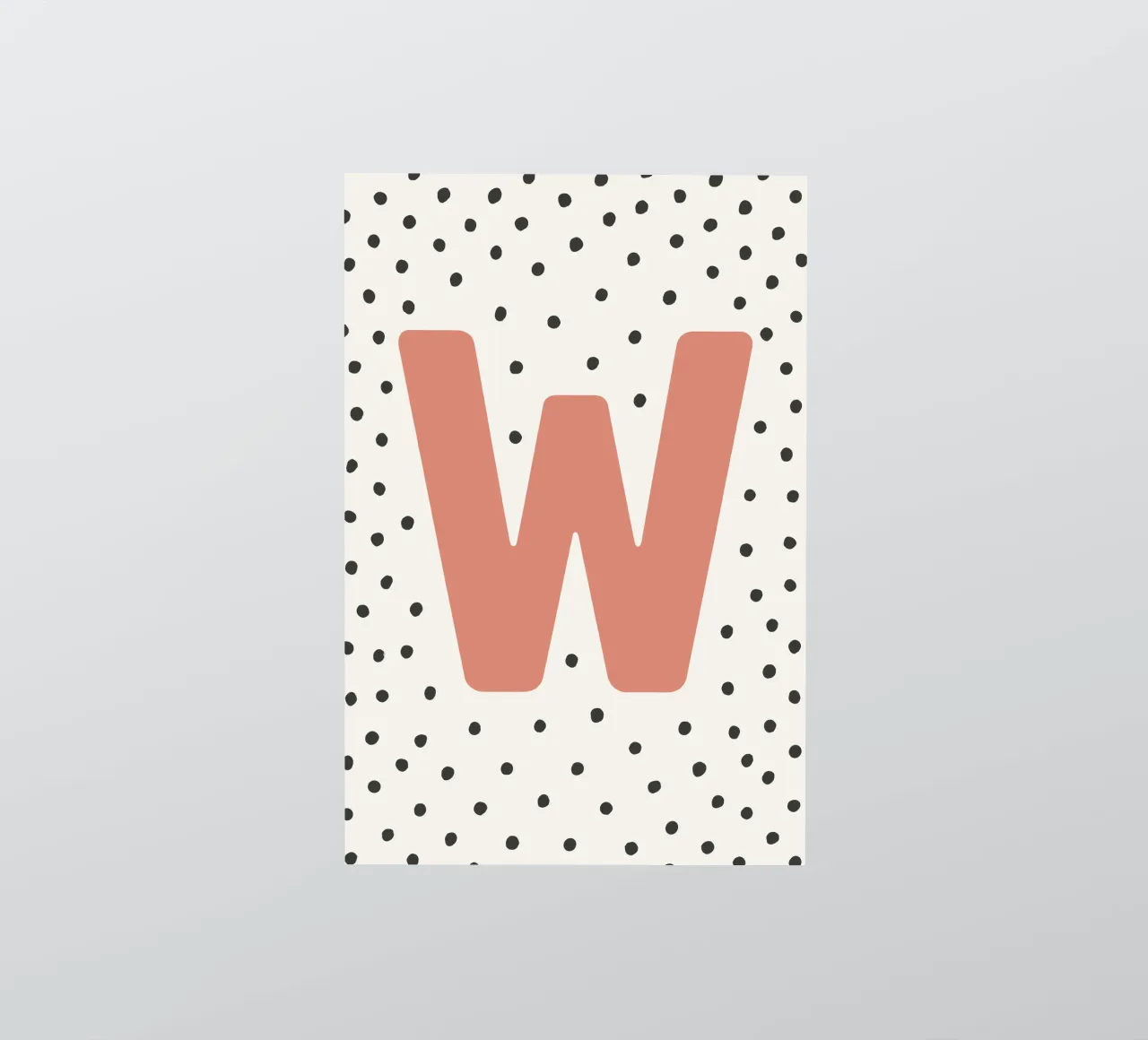 Initial W on dot pattern - Scandinavian style sticker by KidzStudio