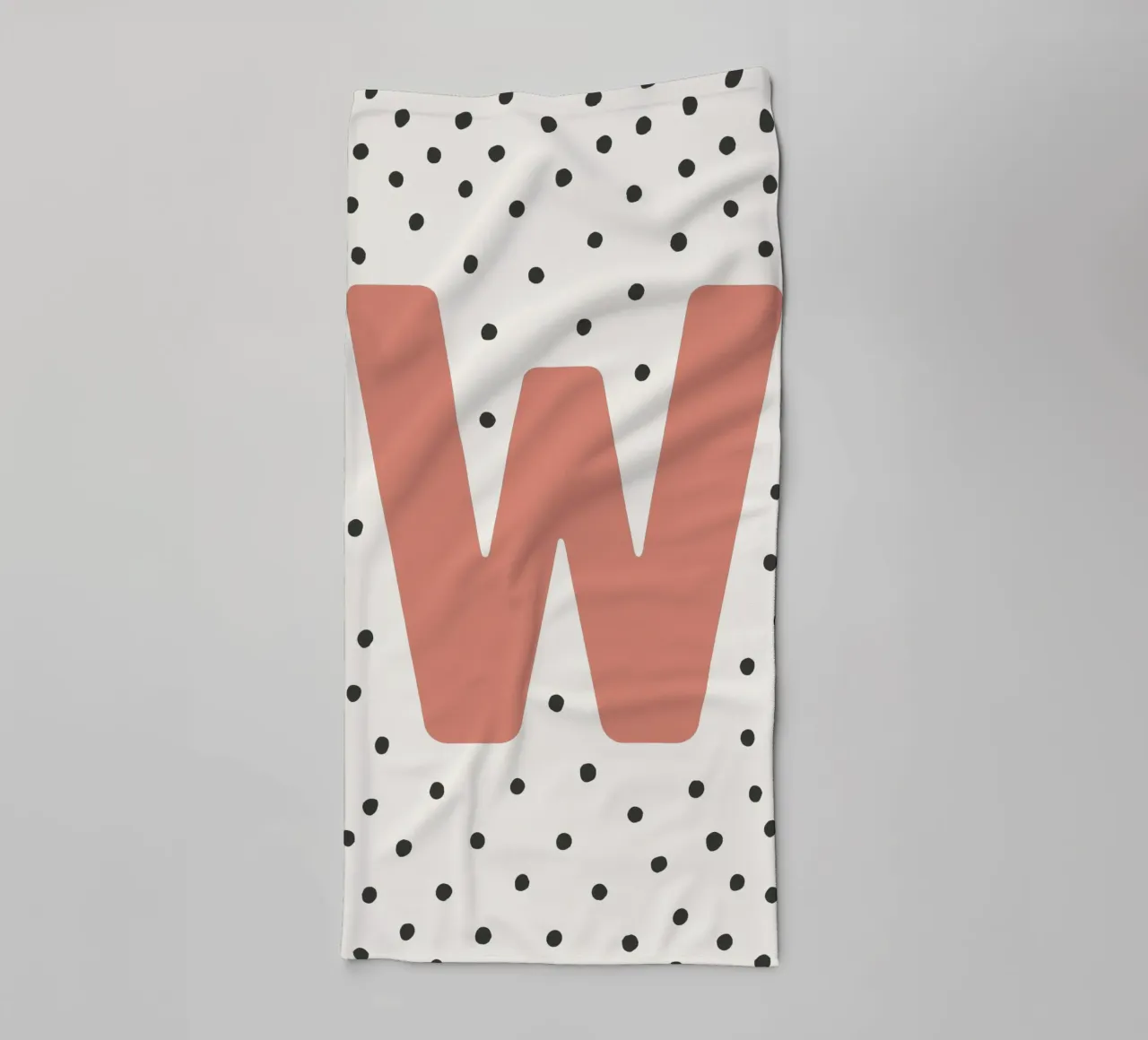 Initial W on dot pattern - Scandinavian style towel by KidzStudio