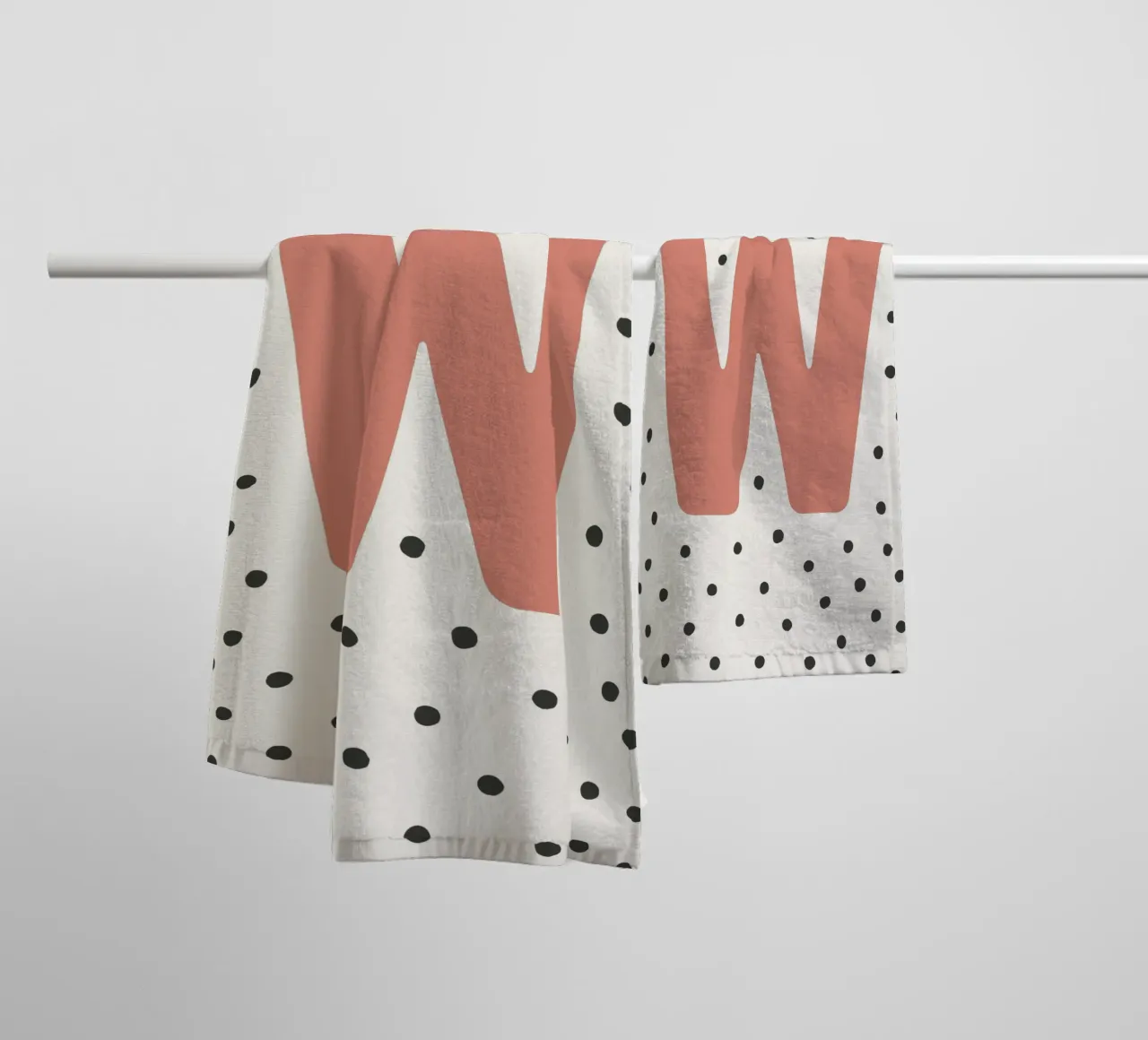 Initial W on dot pattern - Scandinavian style towel by KidzStudio