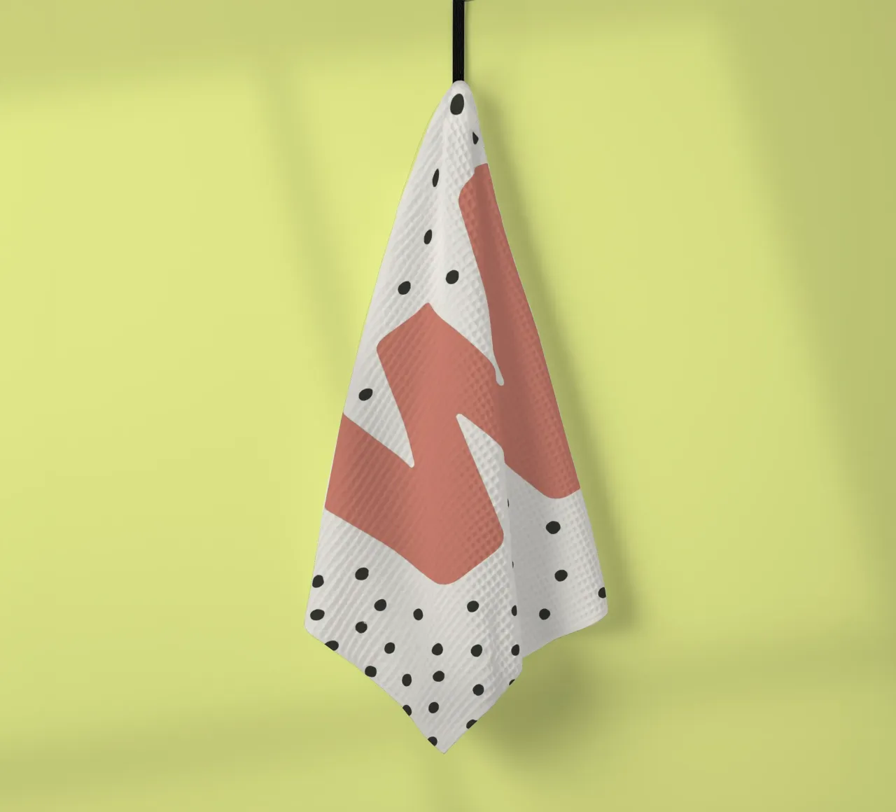 Initiale W sur motif à pois - style scandinave torchon de KidzStudio