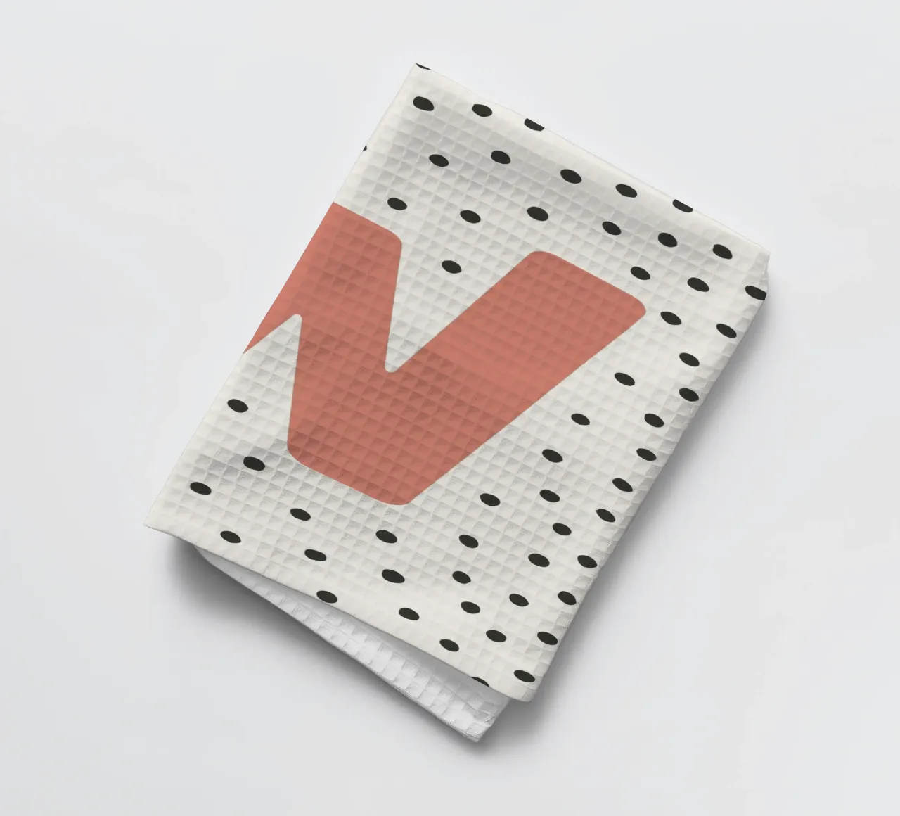 Initiale W sur motif à pois - style scandinave torchon de KidzStudio