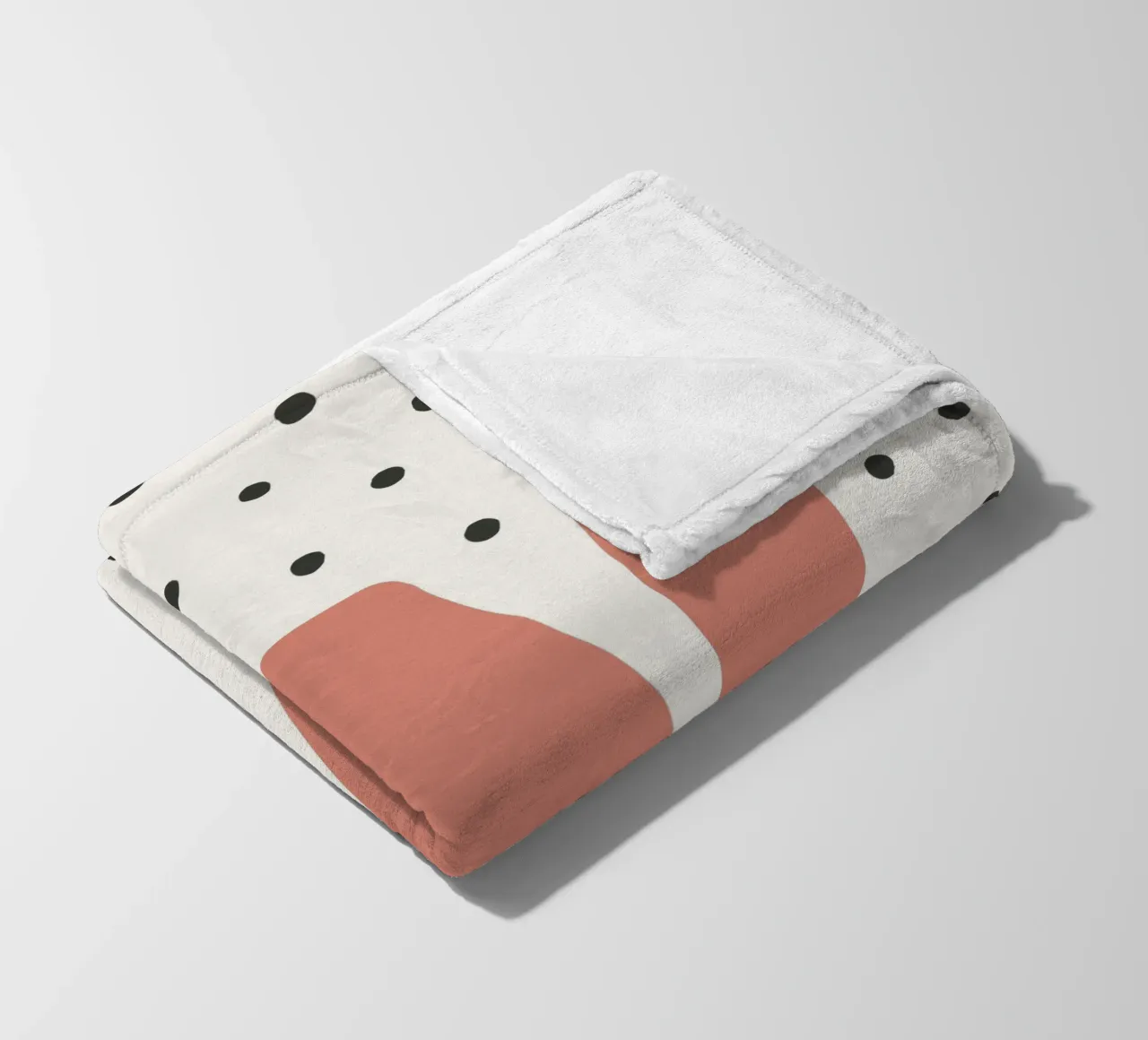 Initial W on dot pattern - Scandinavian style fleece blanket by KidzStudio