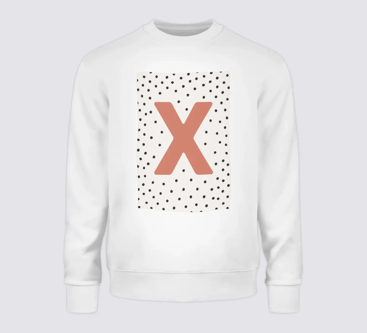 Initial X on dot pattern - Scandinavian style sweatshirt by KidzStudio