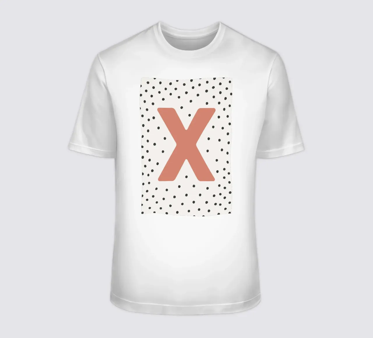 Initial X on dot pattern - Scandinavian style t-shirt by KidzStudio